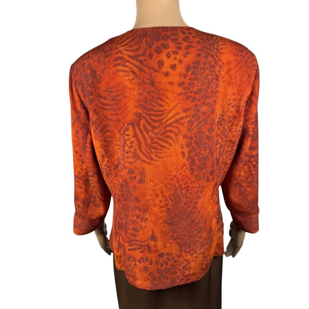 Other Vintage Kathy Che Animal Print 3/4 Sleeve Blouse Size 10 Size L / US 10 / IT 46 - 3 Thumbnail