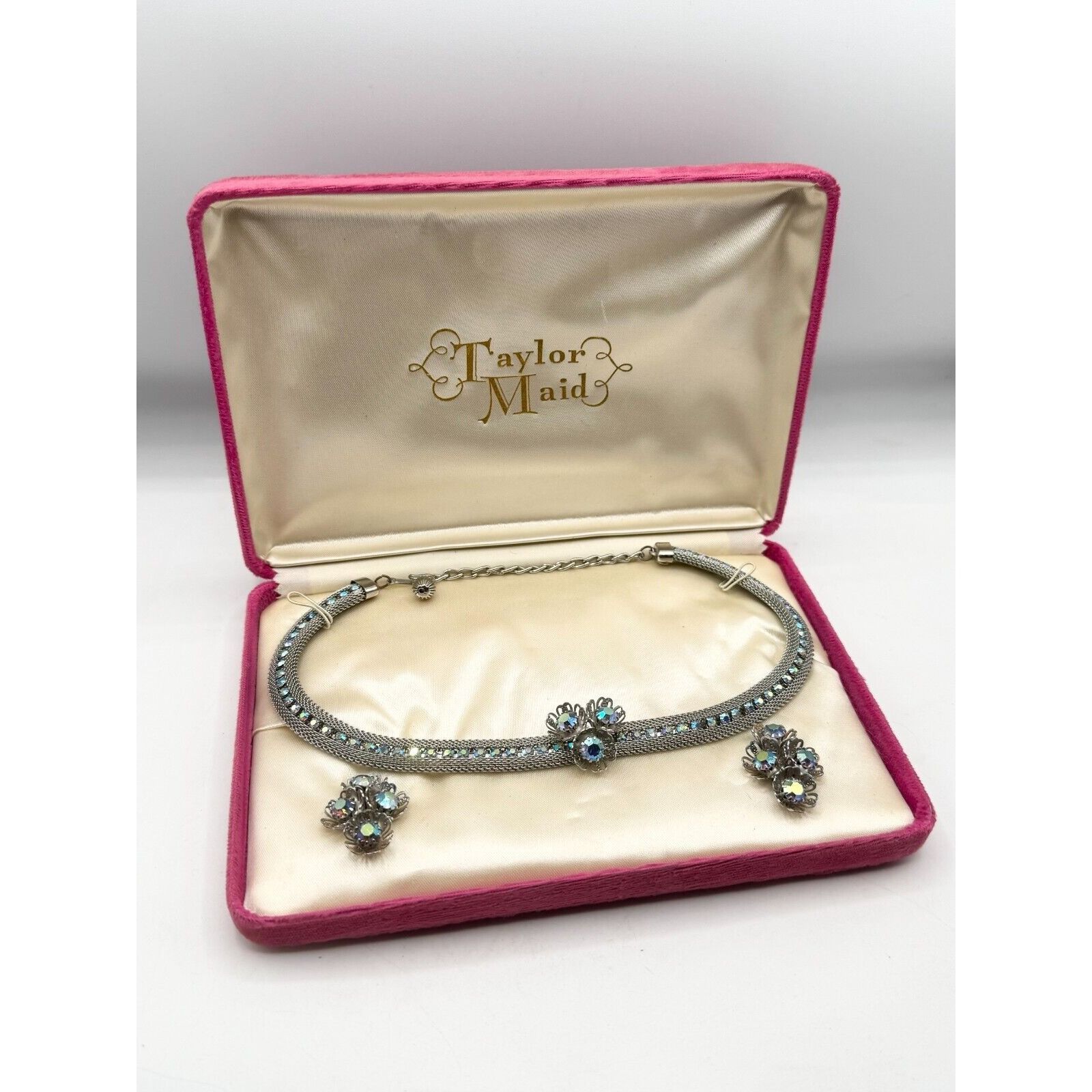 Vintage Vintage Taylor Maid Rhinestone floral necklace & earrings De Size ONE SIZE - 2 Thumbnail
