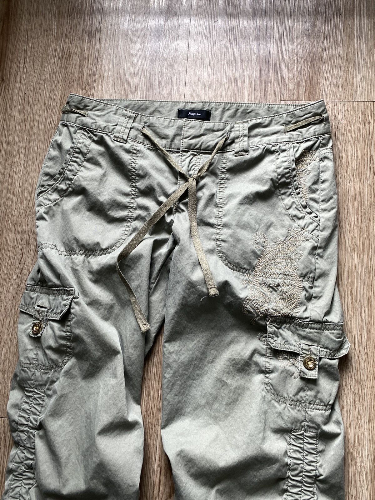 If Six Was Nine Y2K Ruched Cargo Loose Fatigue Pants Size 27" / US 4 / IT 40 - 5 Thumbnail