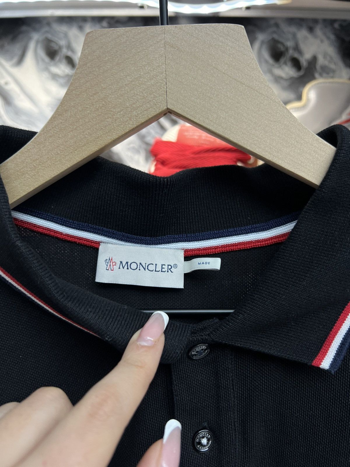 Moncler Moncler Black Polo Longsleeve Size US XXL / EU 58 / 5 - 8 Thumbnail