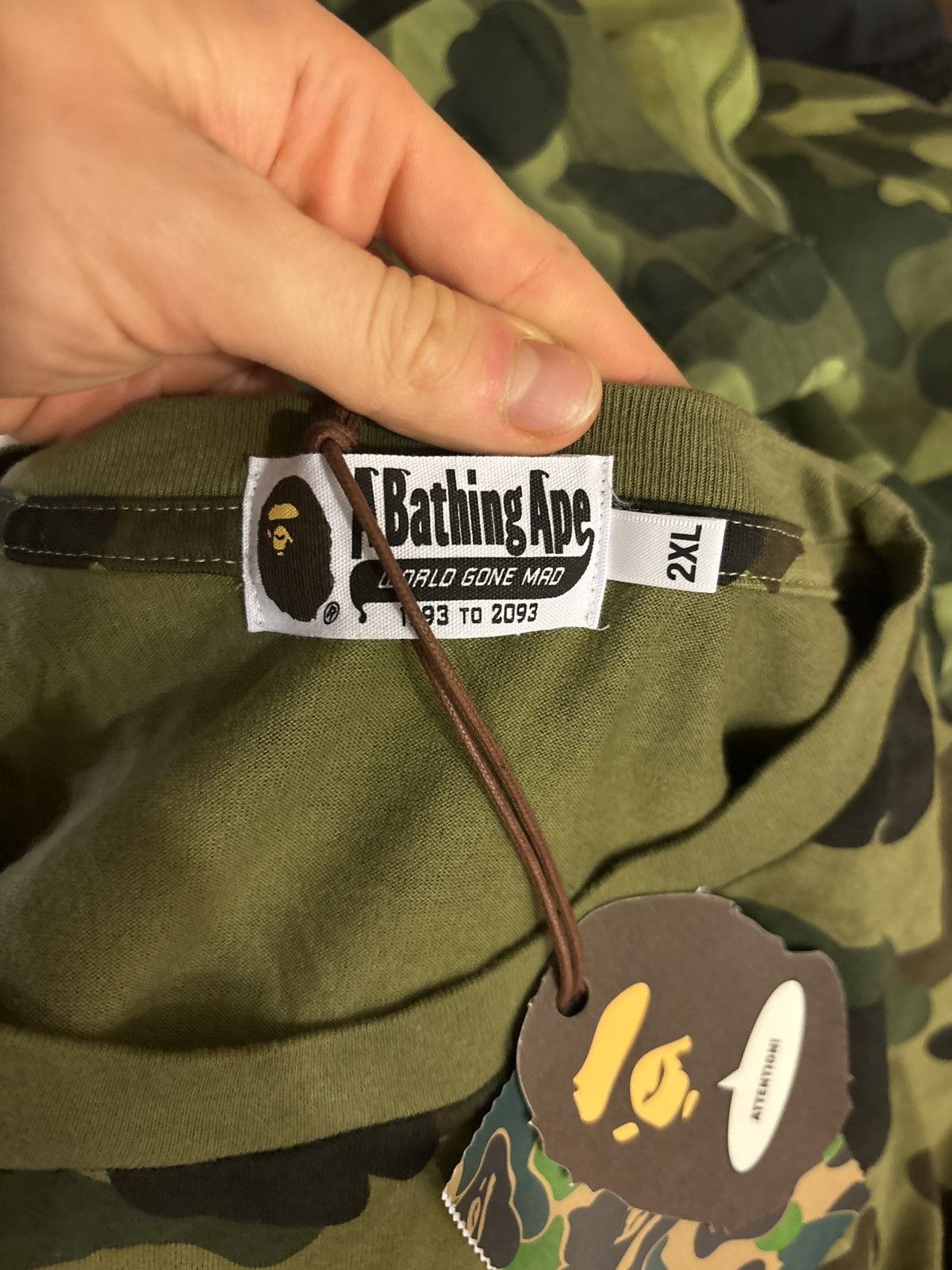 Bape Bape Green Classic Camo Shark Tee Size US XXL / EU 58 / 5 - 4 Thumbnail