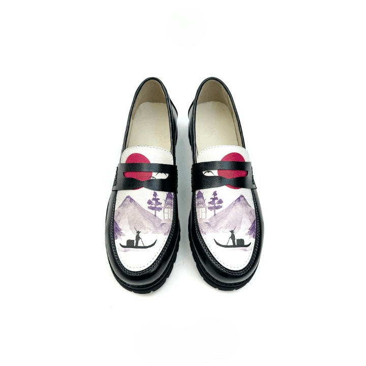 image of Derby Snazzy Fuji Loafer Shoes in Black White, Men's (Size 9)