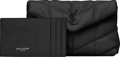 Saint Laurent Paris o1s1wg111024 Size: OS / Puffer Small Pouch in Black Size ONE SIZE - 4 Thumbnail