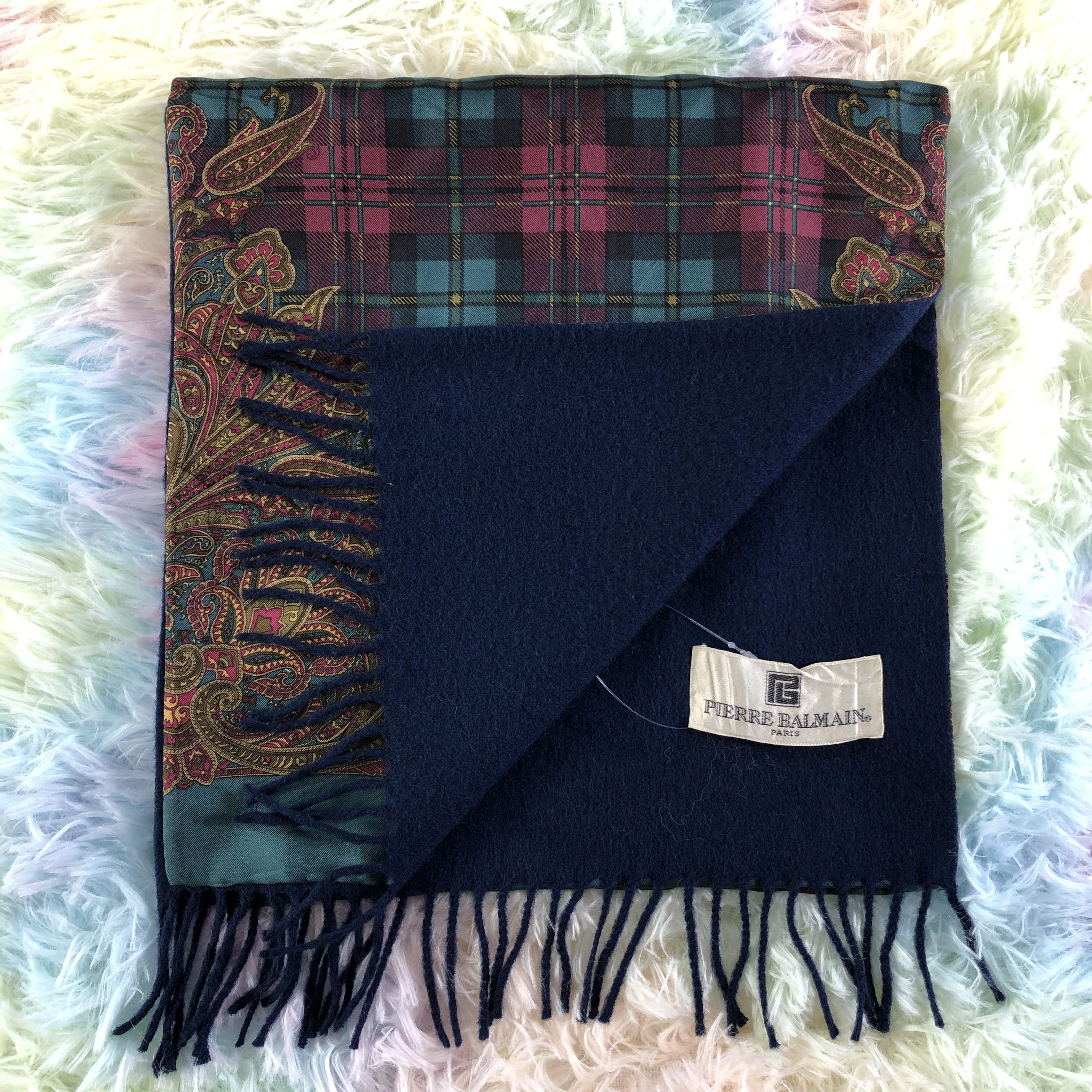 Vintage Pierre Balmain Wool Silk Scarf / Muffler / Neckwear - KM13 Size ONE SIZE - 5 Thumbnail