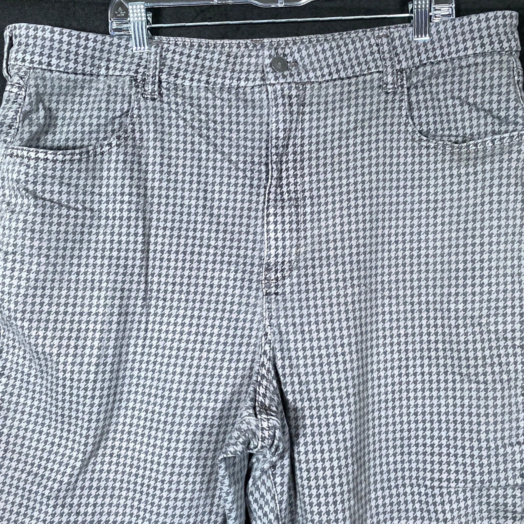 American Eagle Outfitters VINTAGE American Eagle Womens Pants Gray Herringbone Curvy High Rise Jegging Stretch 24 Size 27" / US 4 / IT 40 - 2 Thumbnail