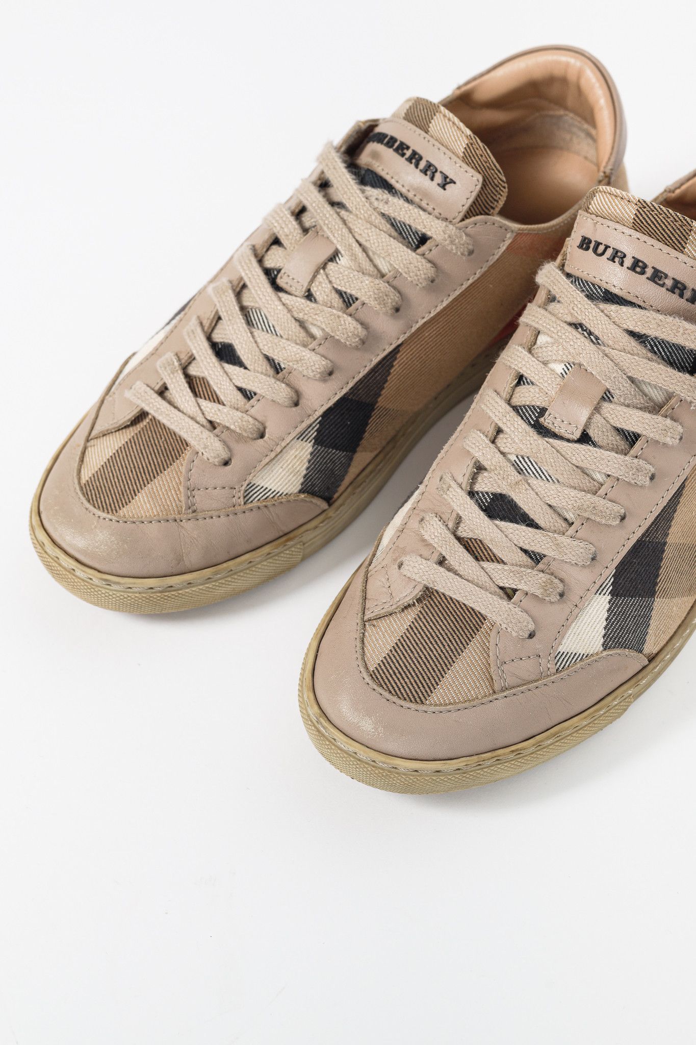 Burberry Burberry Hartfields Check Lace-Up Low-Top Sneakers Size US 5.5 / IT 35.5 - 6 Thumbnail