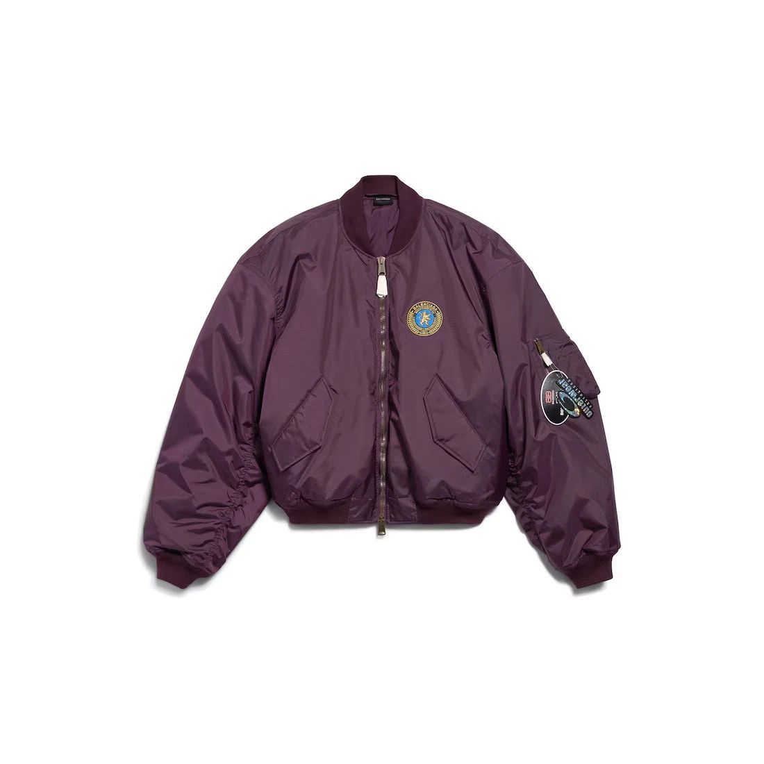 BALENCIAGA $3150 Dark Purple Large Fit Bomber N&A