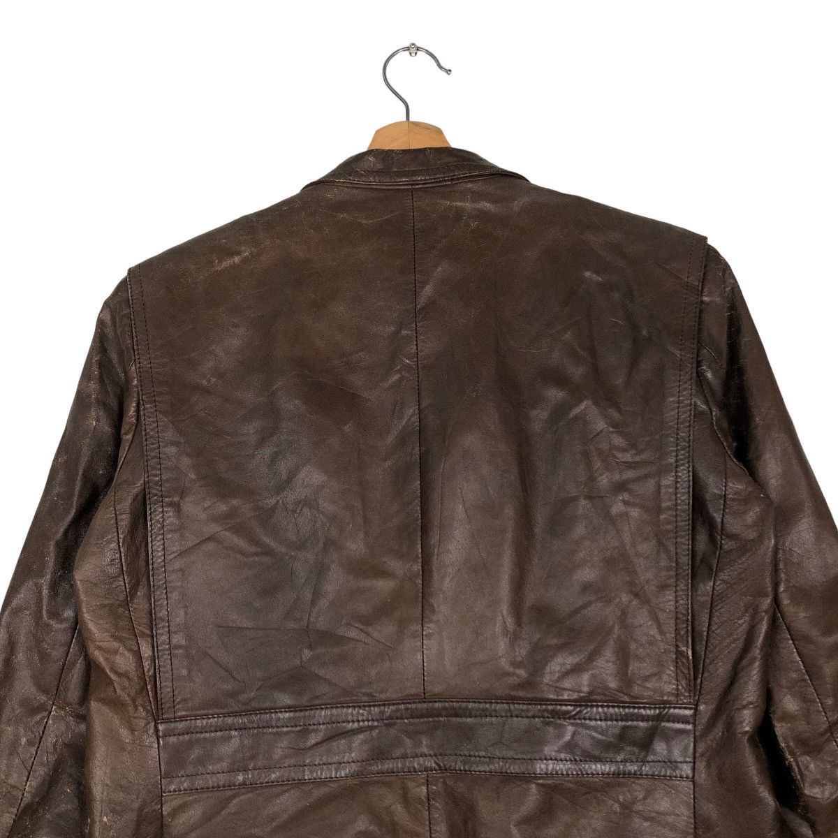 Japanese Brand 🔥Biker Leather Jacket Kawayoshi Japan Issey Miyake Size US L / EU 52-54 / 3 - 10 Thumbnail