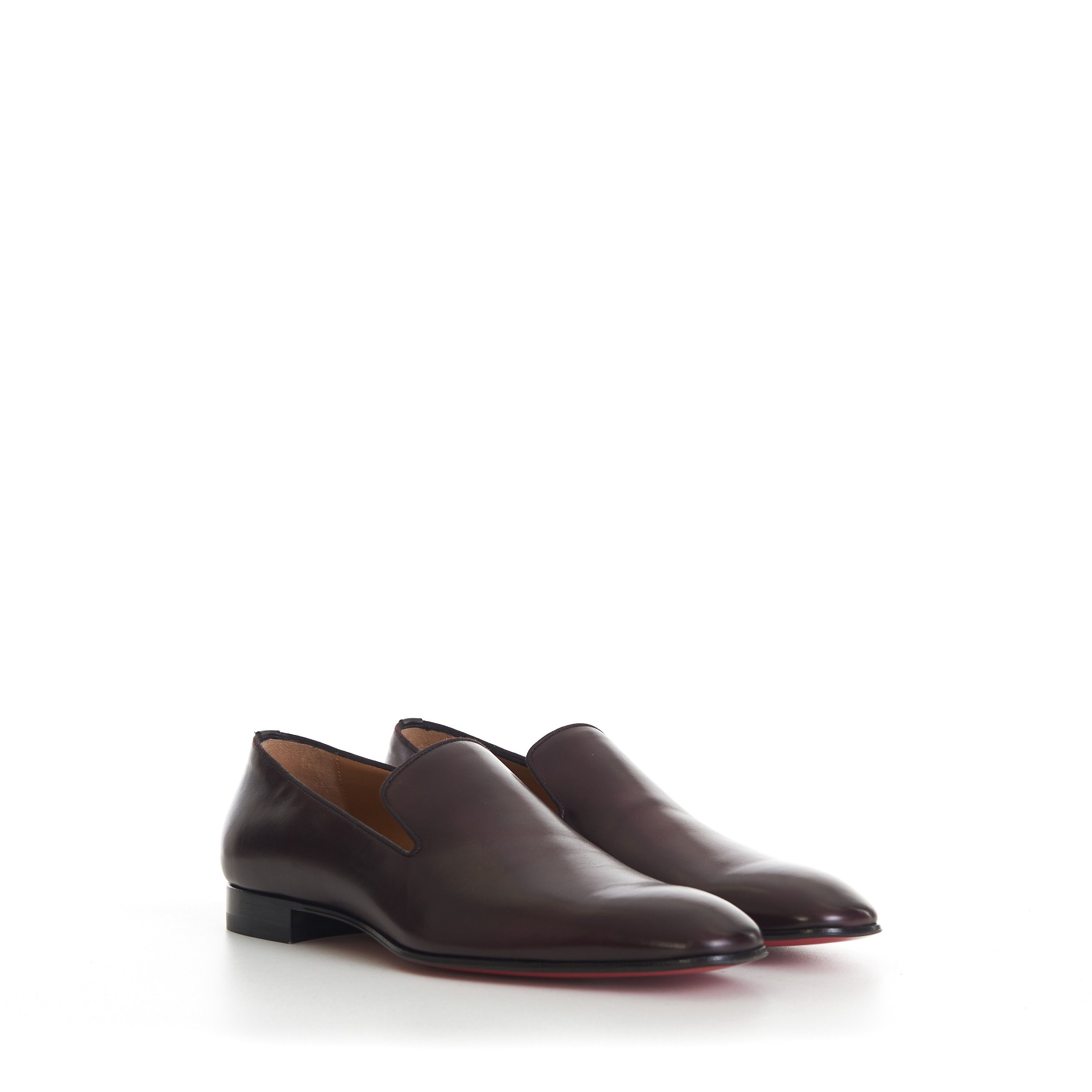 image of Christian Louboutin Dandelion Loafers - Burgundy Patinated Calfskin Leather, Men's (Size 13)