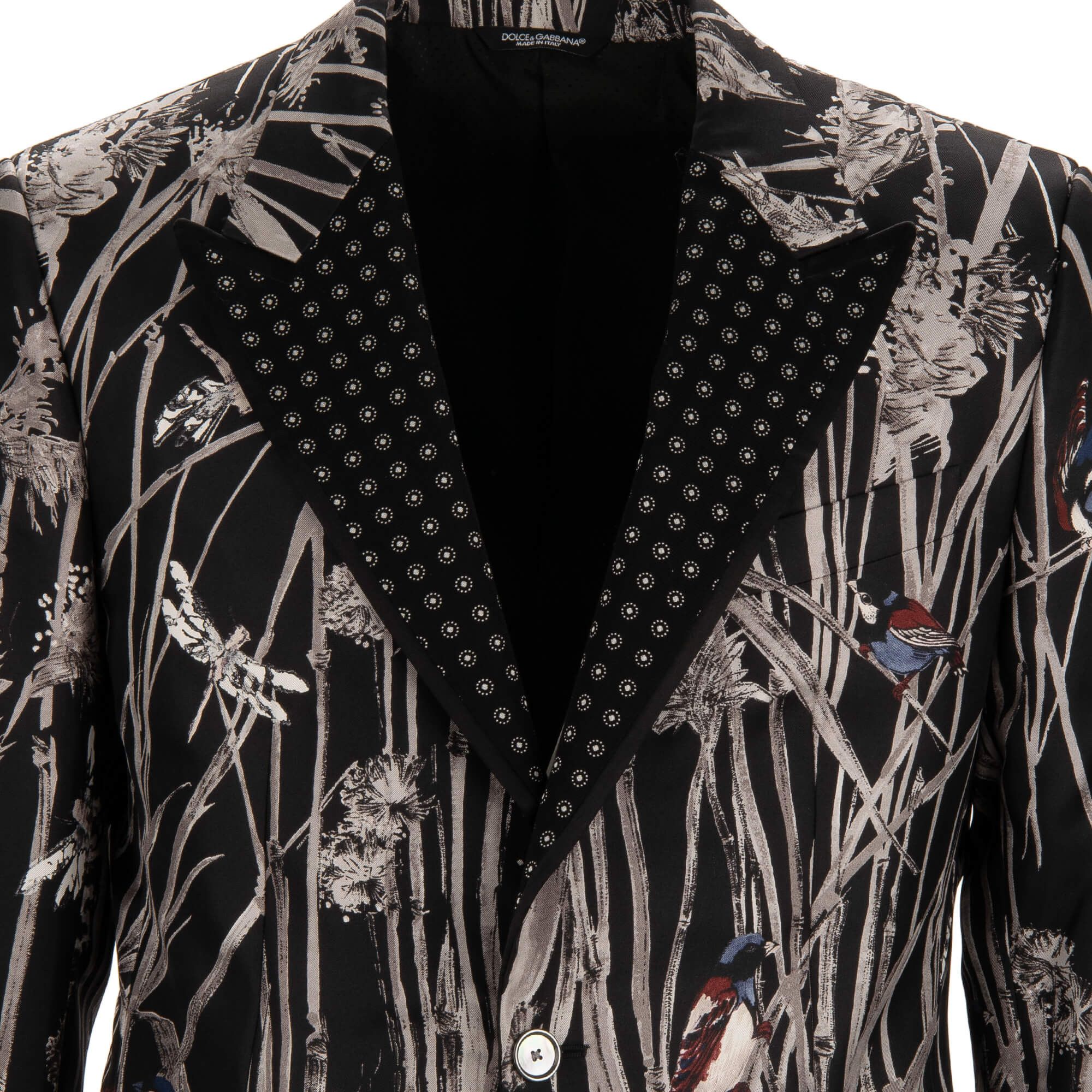 Dolce & Gabbana o1y0125 Bird Print Silk Blazer in Multicolor Size US S / EU 44-46 / 1 - 4 Thumbnail