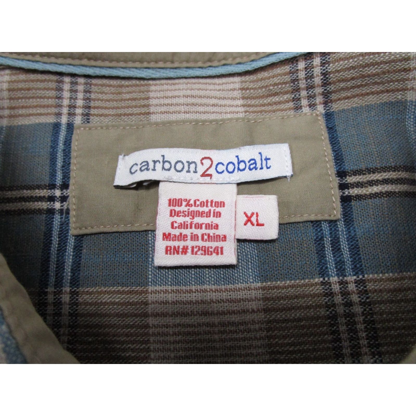 Carbon VINTAGE Carbon 2 Cobalt Men’s XL Button Up Shirt Plaid 100% Cotton Casual Work EUC Size US XL / EU 56 / 4 - 2 Thumbnail
