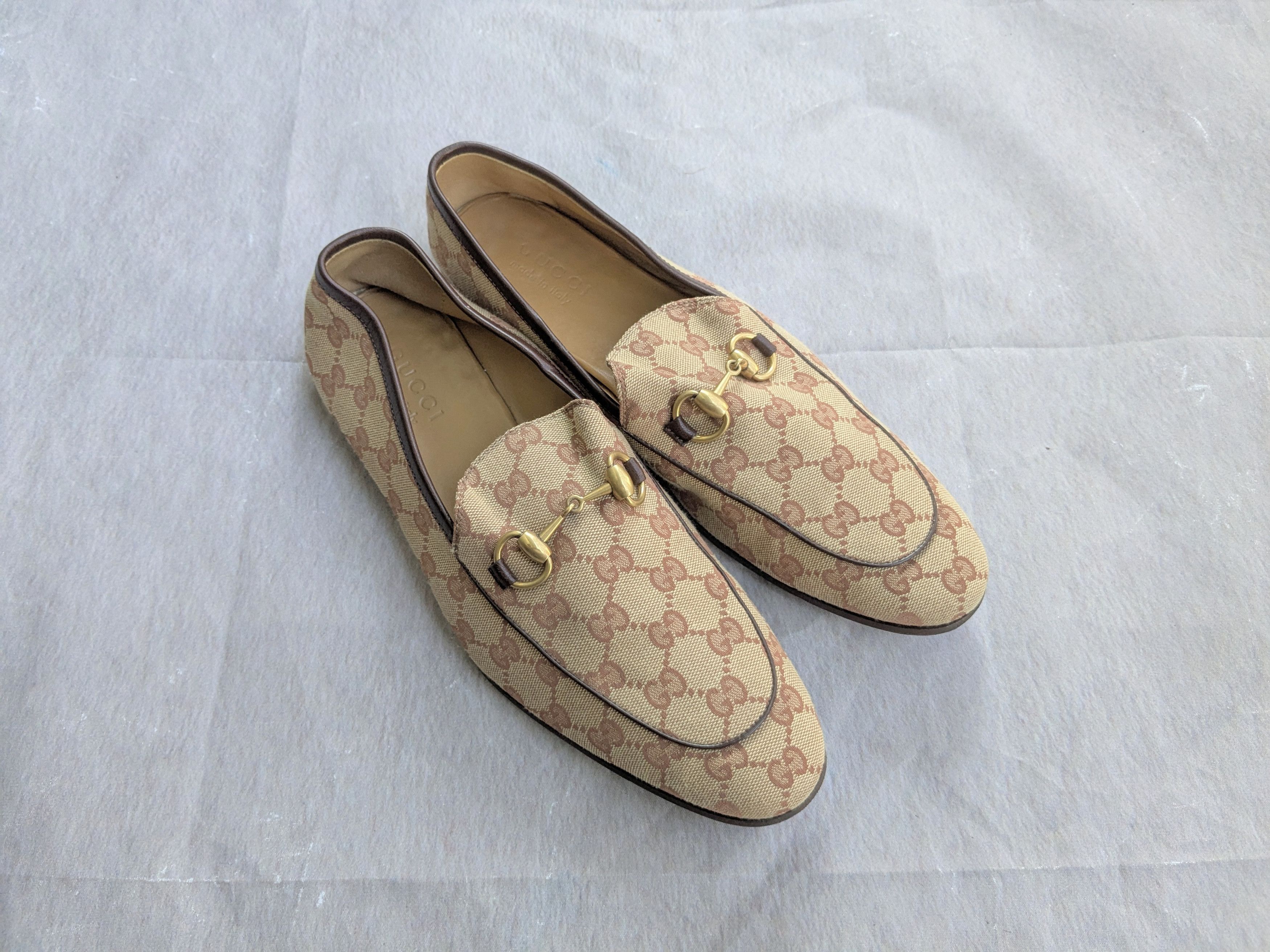 Gucci Horsebit Loafers Brown Monogram Logo Canvas 9