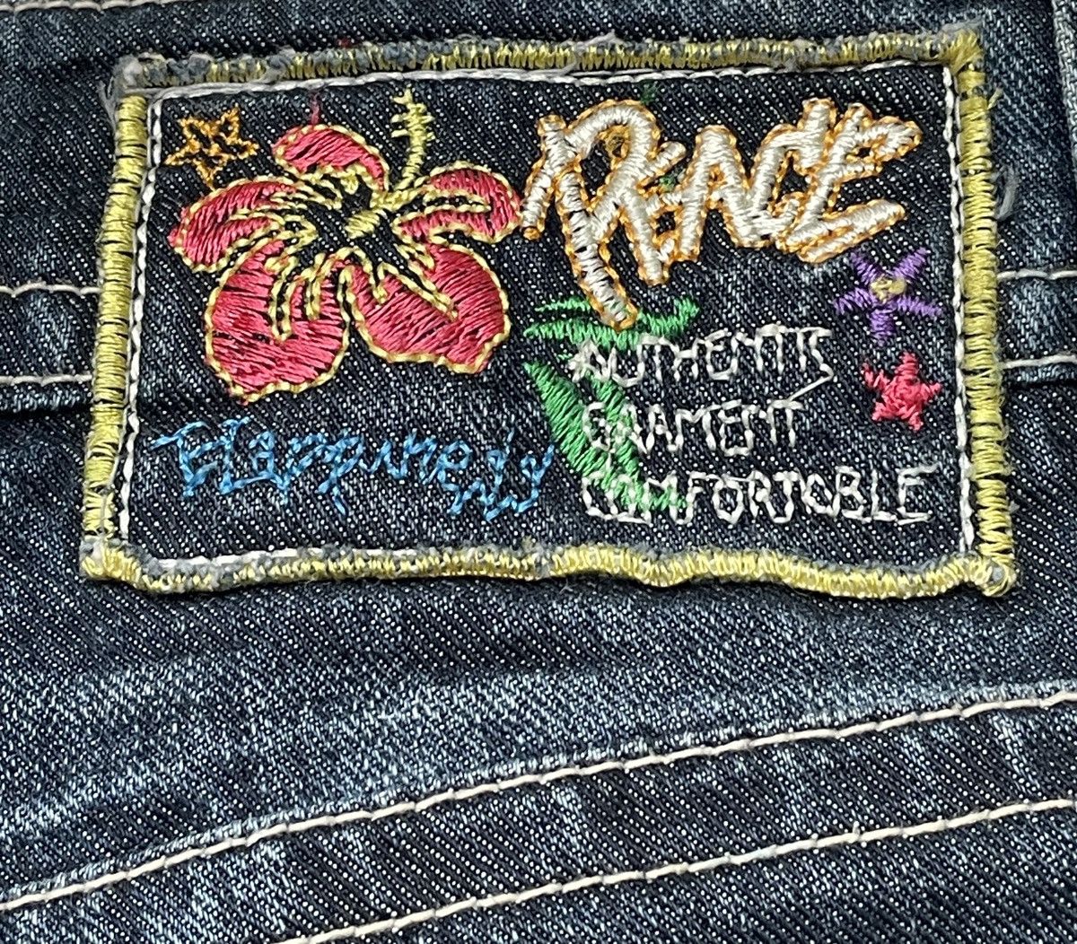 Designer × Vintage Vintage Brand Peace Authentic Jeans 2000s Size US 32 / EU 48 - 12 Thumbnail