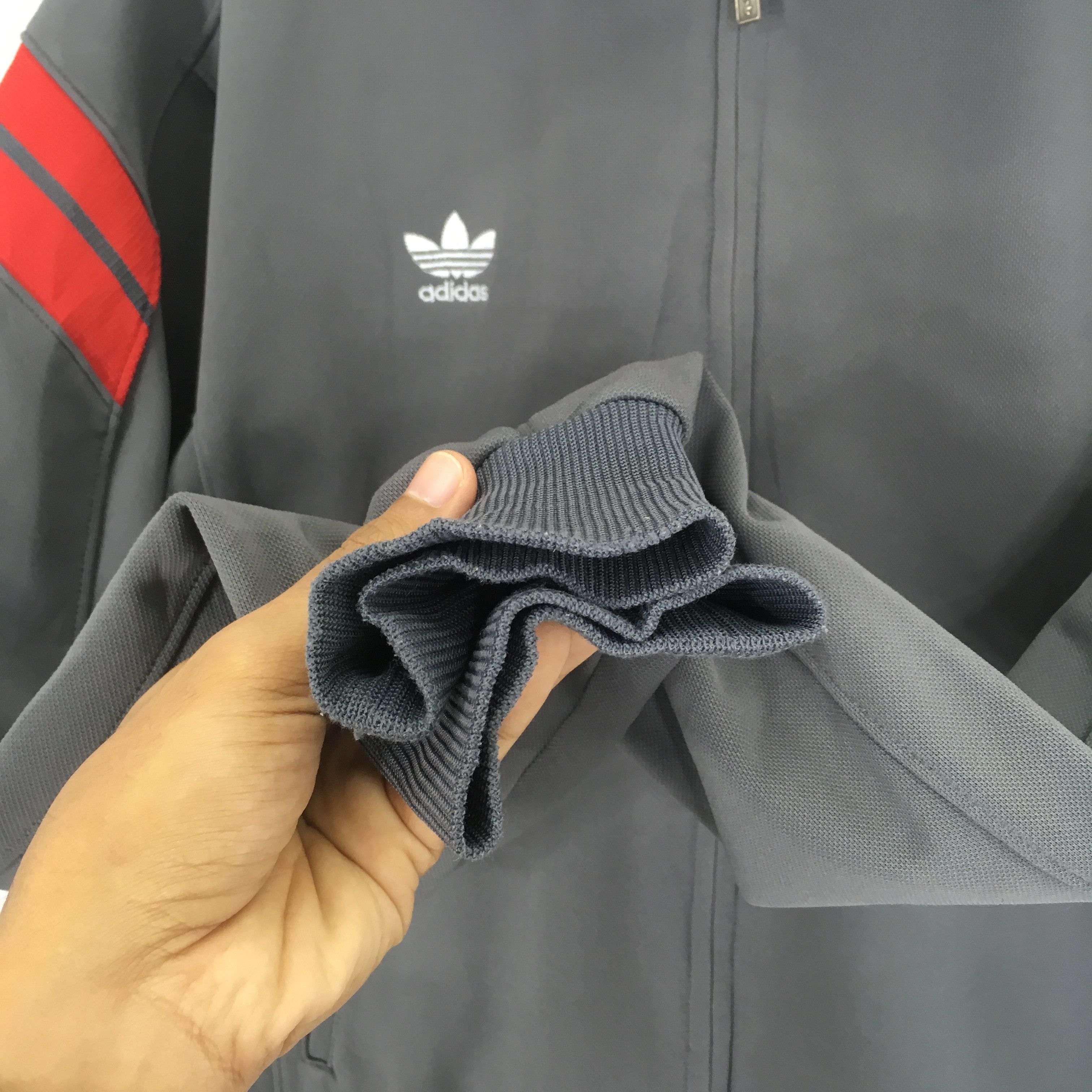 Adidas Vintage 90's Adidas Trefoil Grey Track Top Sweater Sports Size US M / EU 48-50 / 2 - 8 Thumbnail