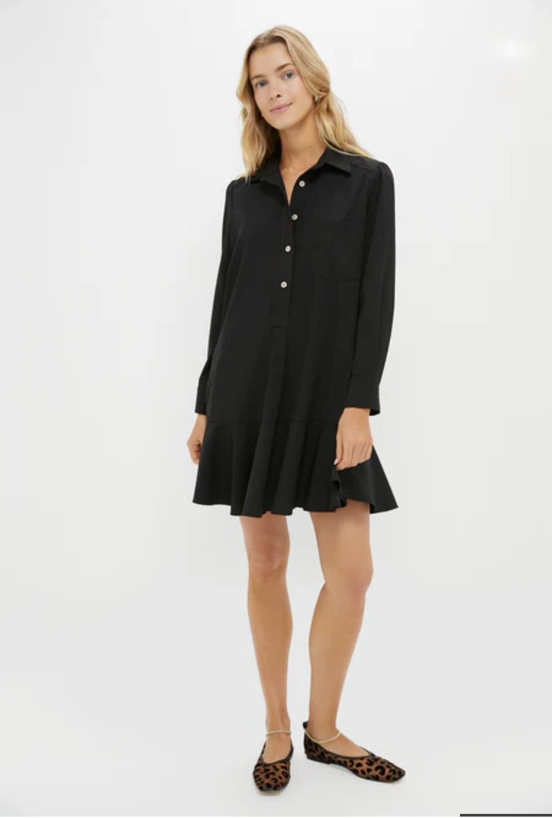 Other Tuckernuck Black Callahan Long Sleeve Crepe Shirt Dress Size S / US 4 / IT 40 - 8 Thumbnail