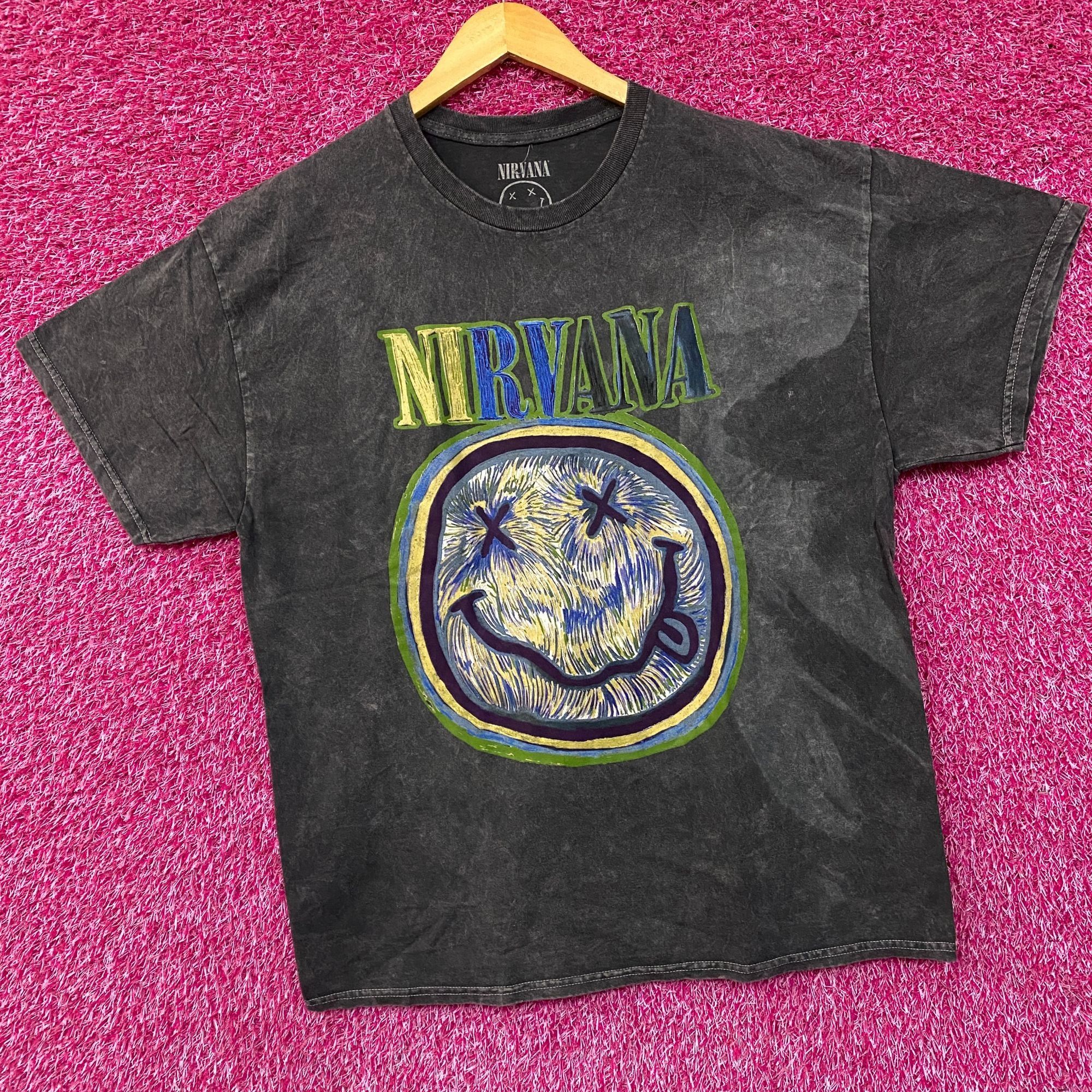 Nirvana Nirvana Dead Smiley Face Acid Wash Grunge T-Shirt XL Size US XL / EU 56 / 4 - 3 Thumbnail