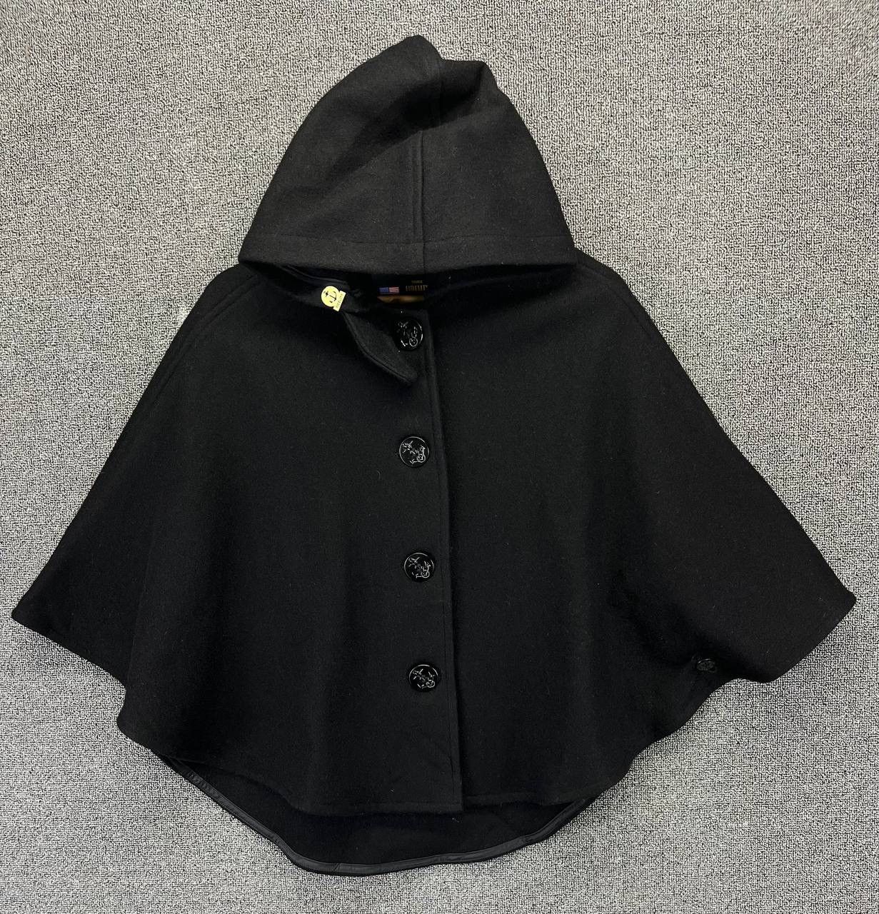 Fidelity Vintage Fidelity Black Wool Pancho Size ONE SIZE - 1 Thumbnail