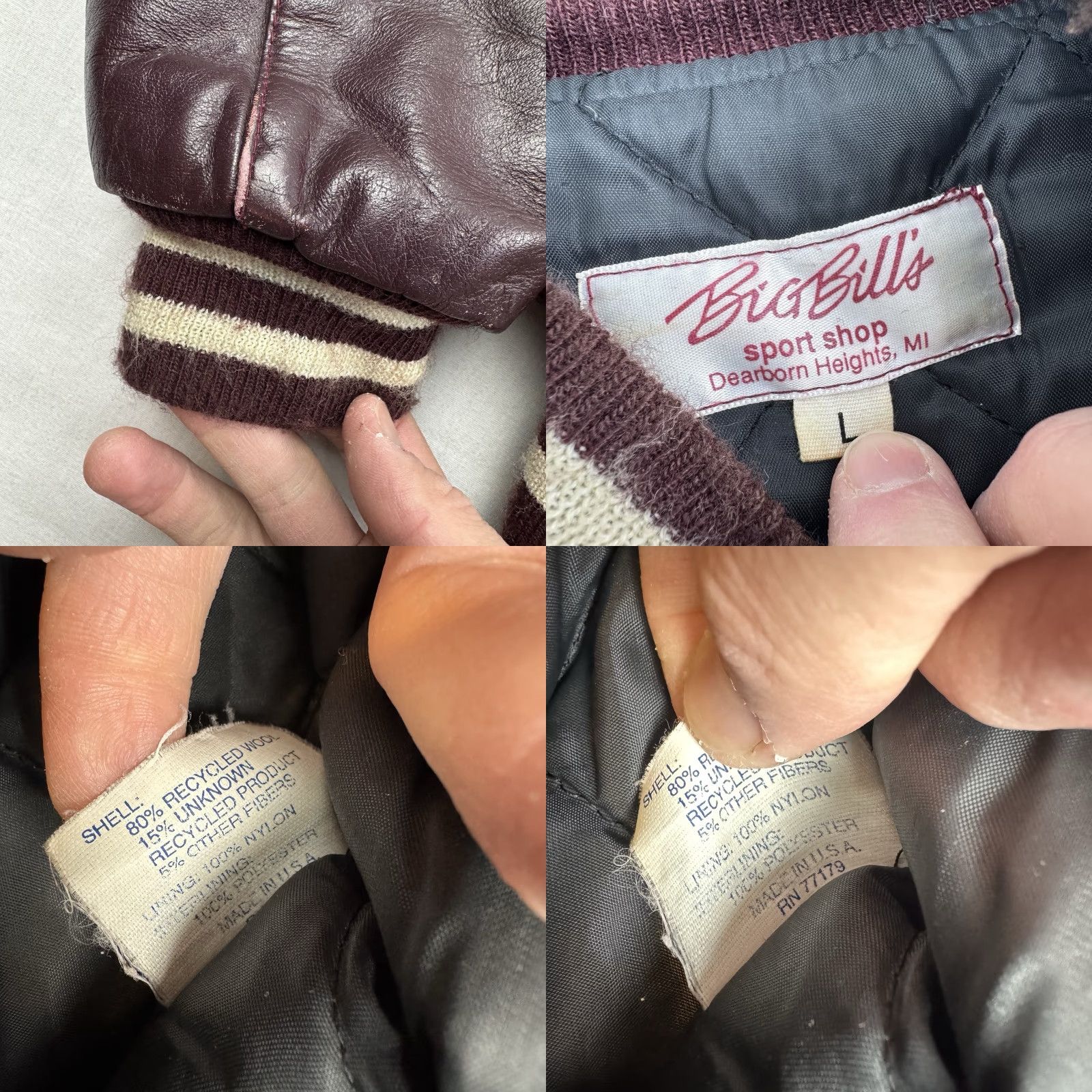 Vintage VINTAGE Big Bills Sport Shop Varsity Jacket Adult Large Red Wool 80s Classic Mens Size US L / EU 52-54 / 3 - 8 Thumbnail