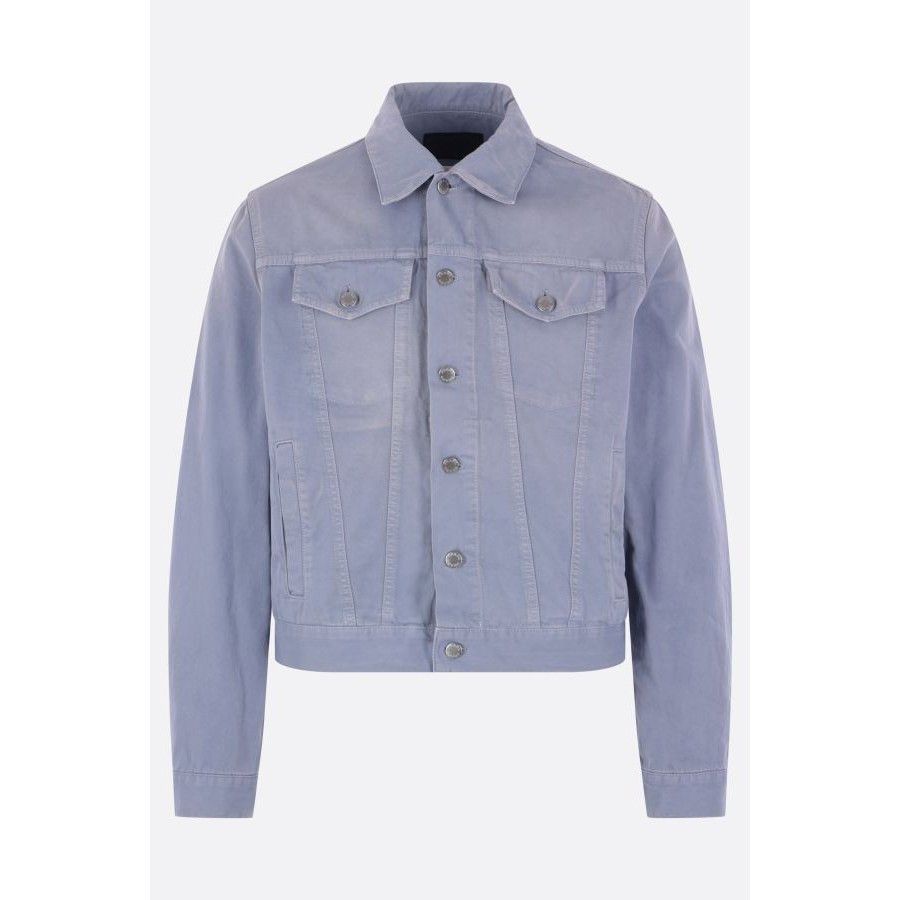 Prada PRADA Gabardine Blue Gray Washed Cotton Blouson Jacket New & Size US L / EU 52-54 / 3 - 1 Preview