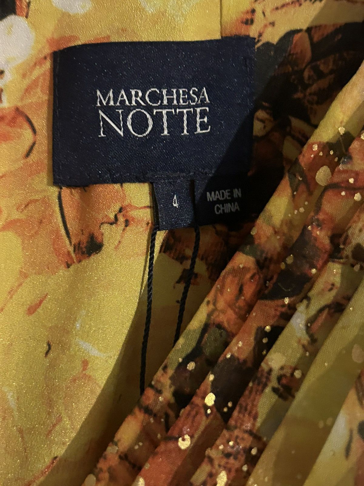 Marchesa MARCHESA NOTTE Cape-effect pleated floral-print chiffon Gown Size S / US 4 / IT 40 - 5 Thumbnail