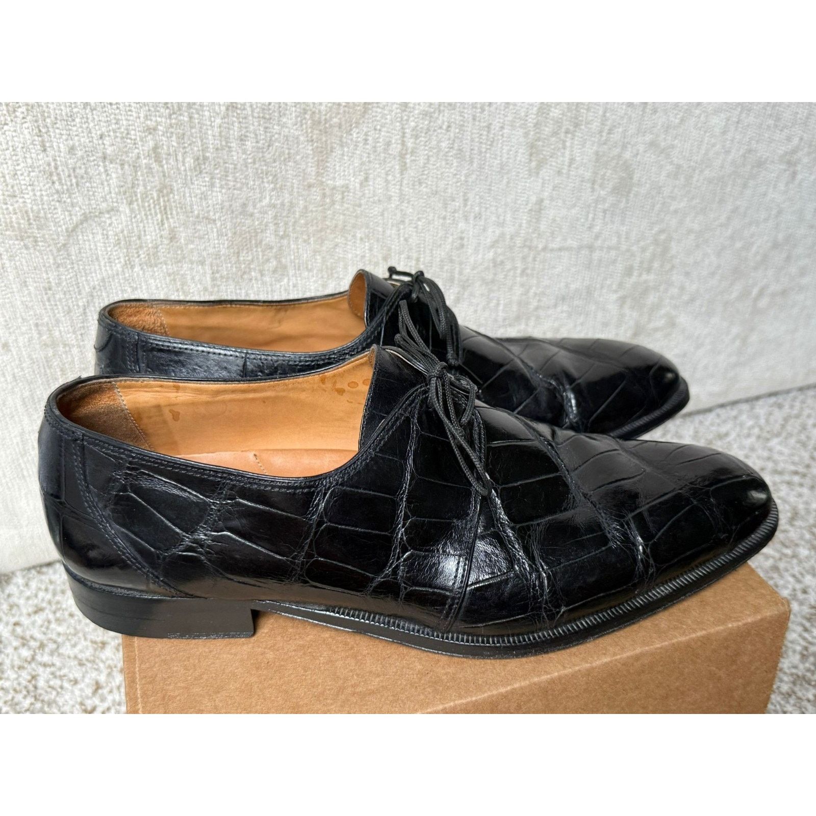David Eden Vintage David Eden Black Alligator Dress Shoes Men's Size 9 Size US 9 / EU 42 - 5 Thumbnail