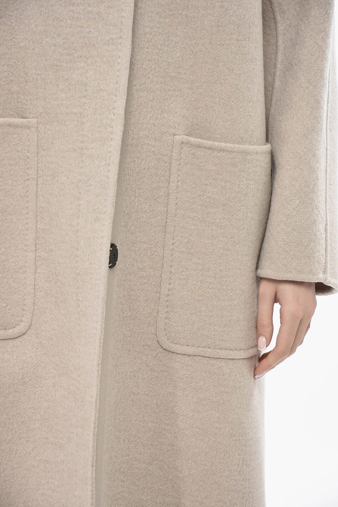 Max Mara og1mm0426 Pure Cashmere Coat in Beige Size M / US 6-8 / IT 42-44 - 3 Thumbnail