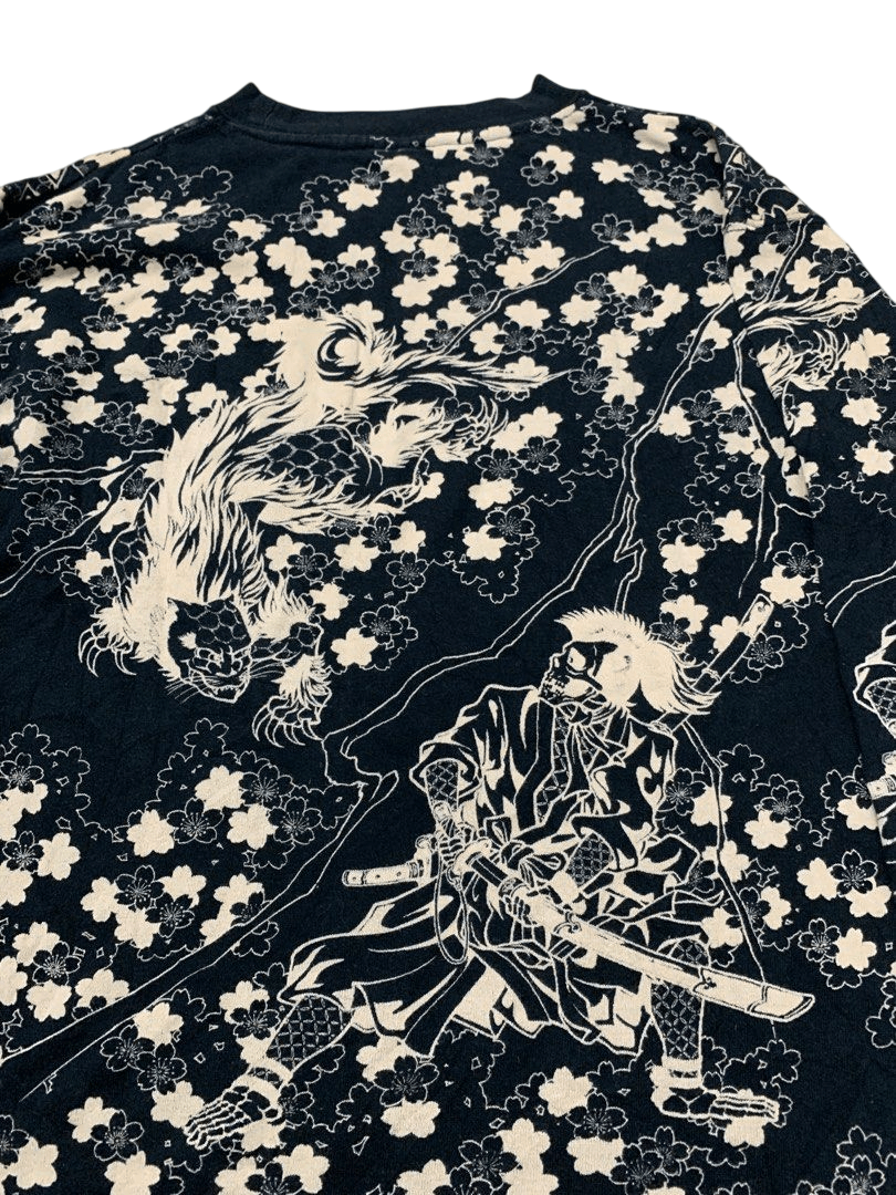 Japanese Brand Sukajan Black White Overprint Shirt Size US M / EU 48-50 / 2 - 3 Thumbnail