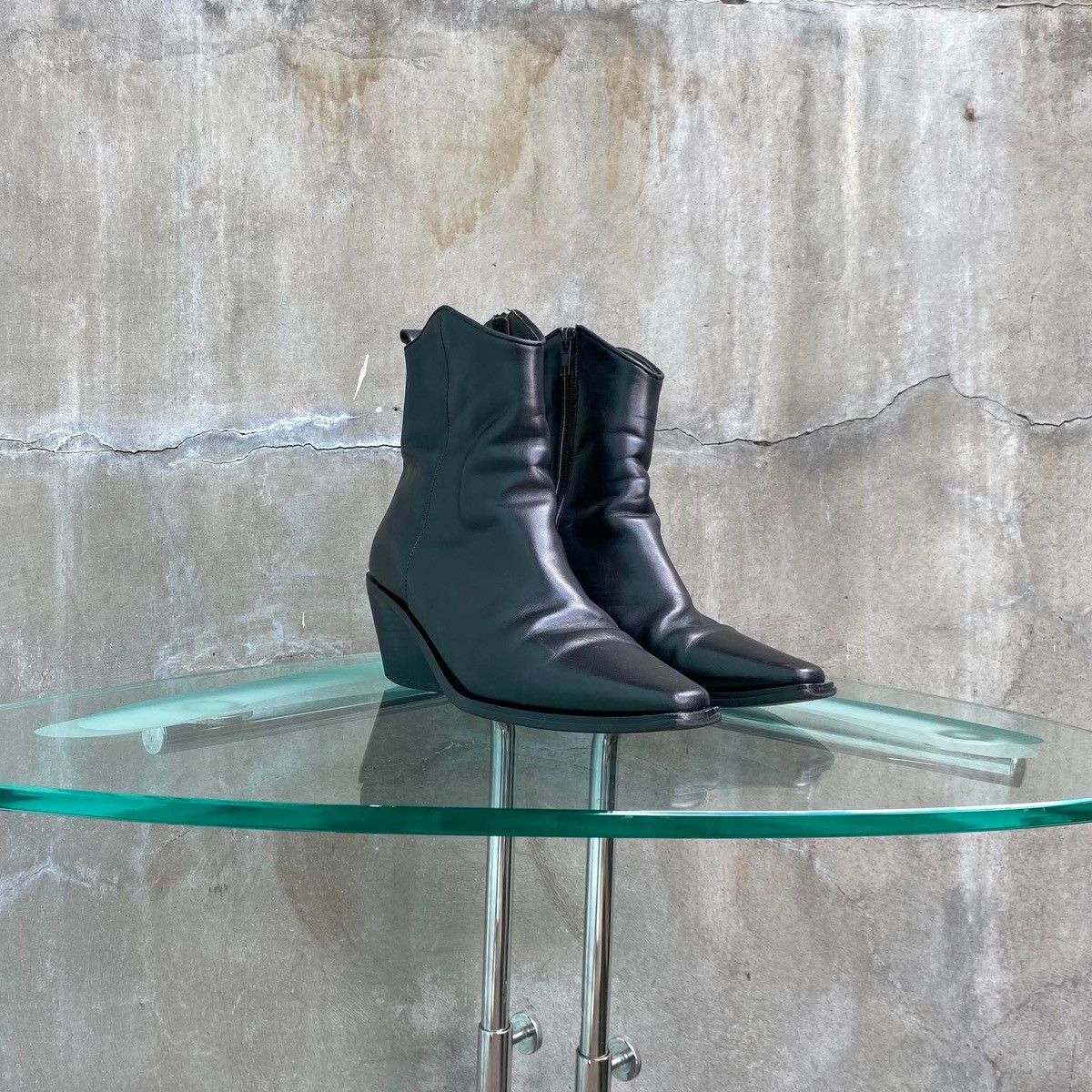 Ann Demeulemeester Black Cuban Heel Boots | Grailed