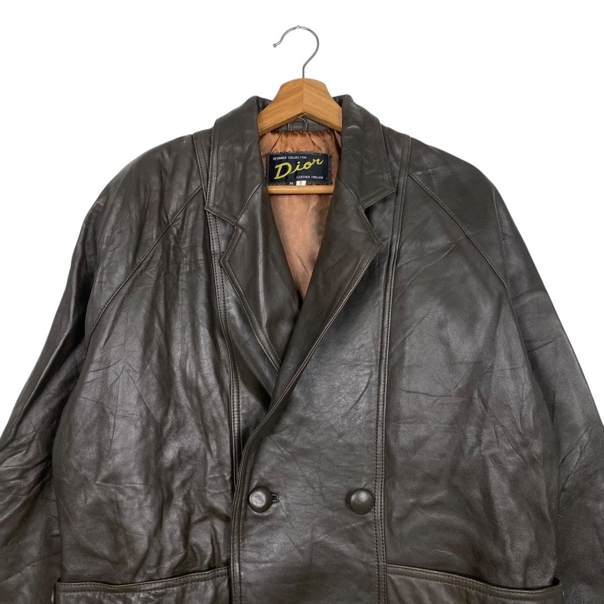 Leather Vintage leather overcoat double breasted Size US M / EU 48-50 / 2 - 2 Thumbnail