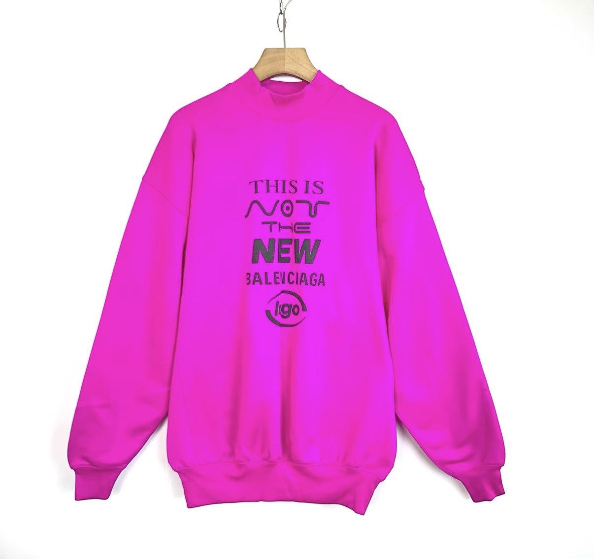Balenciaga Balenciaga Pitaya Color Mock Neck Eco Fleece Sweatshirt K12 Size XS / US 0-2 / IT 36-38 - 1 Thumbnail