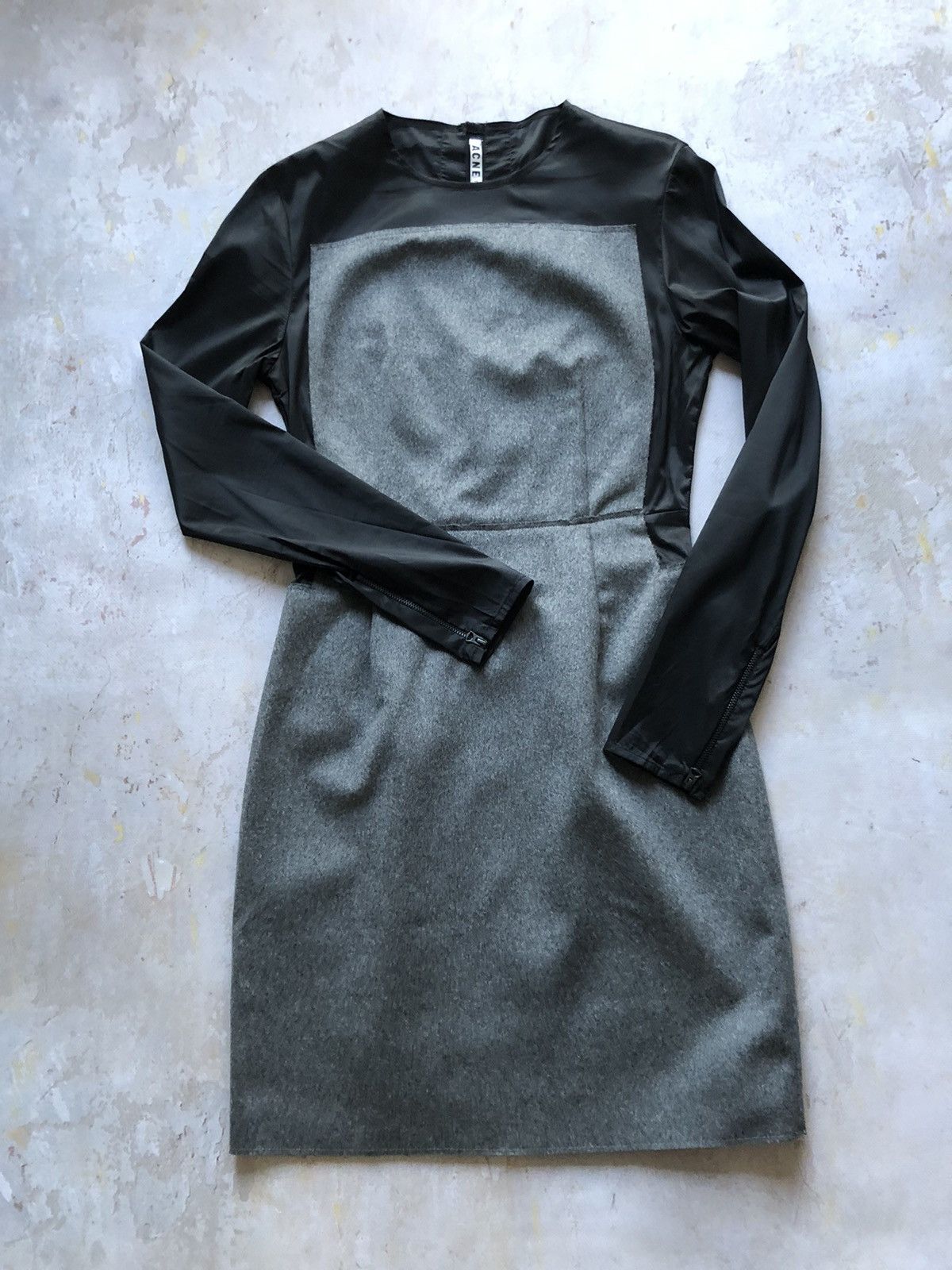 image of Acne Studios Zipped Unique Dress in Black Grey, Women's (Size XS)