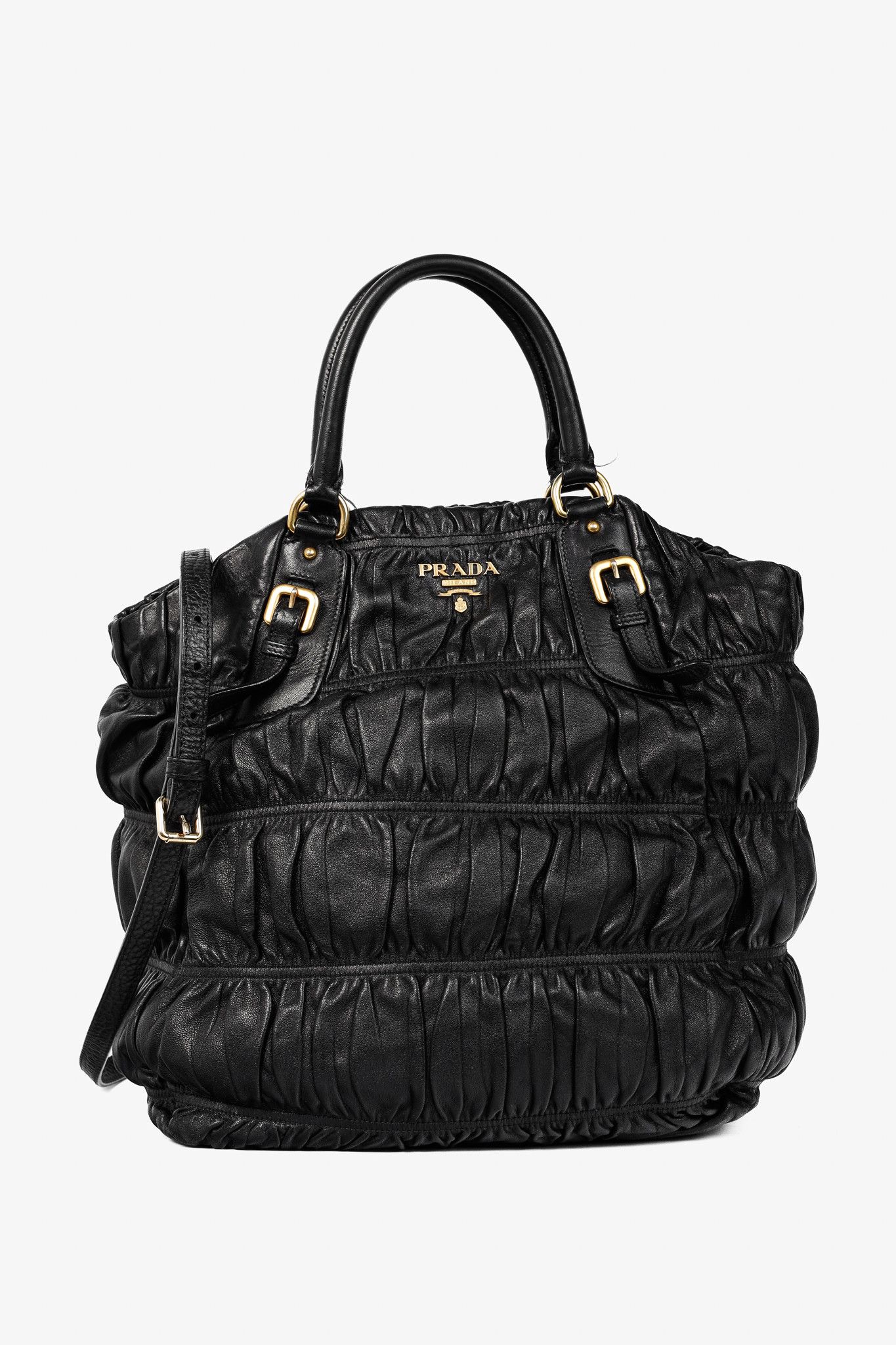 Prada Prada Nero Nappa Gaufre Leather Tote Size ONE SIZE - 1 Thumbnail
