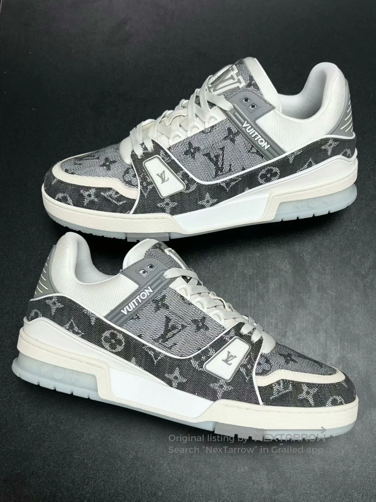 Louis Vuitton lv trainer gray and white sneakers uk7. Size US 7 / EU 40 - 5 Thumbnail