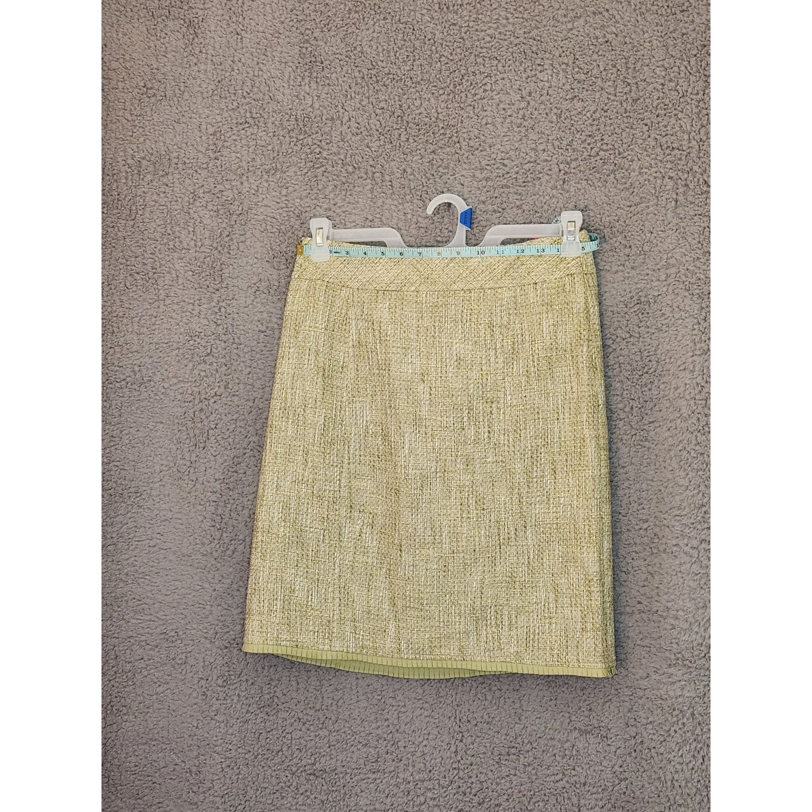 Ann Taylor NWT Anne Taylor Green Tweed Lined Pencil Pleated Skirt 6P Size 28" / US 6 / IT 42 - 1 Thumbnail