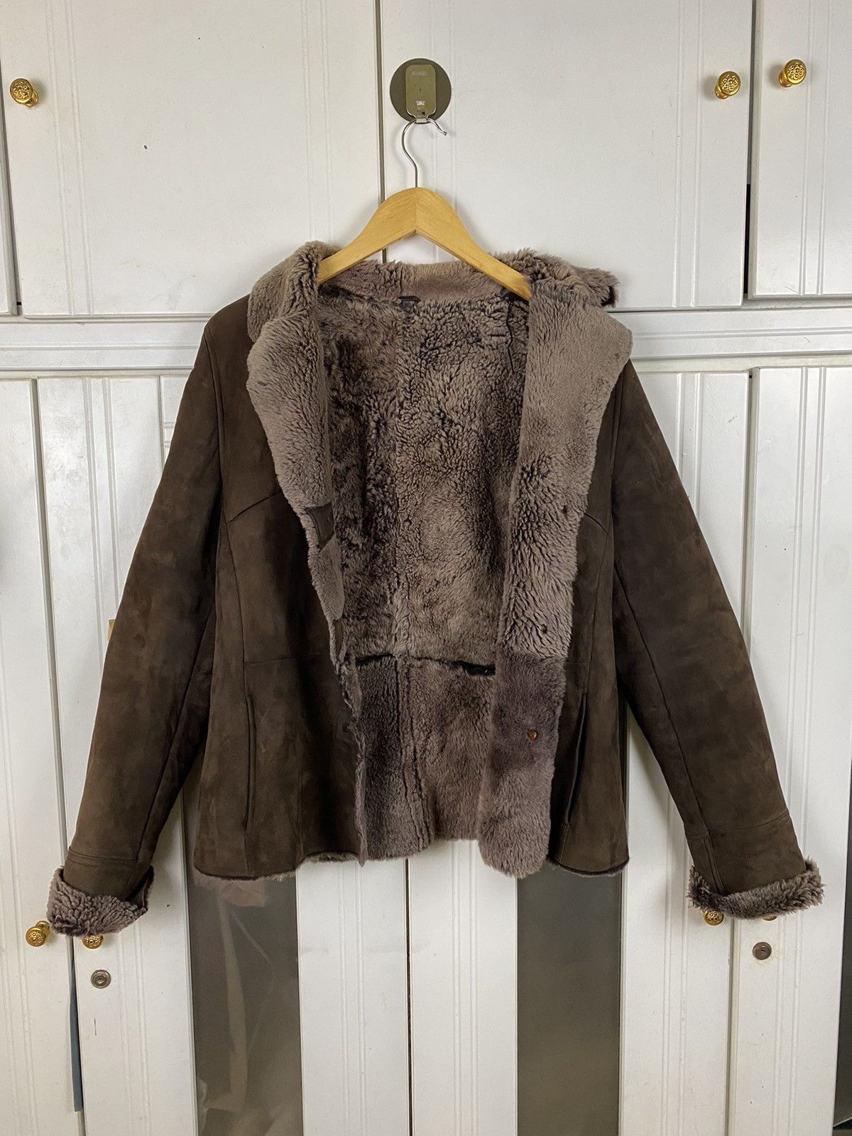 image of Sheepskin Coat x Vintage Sheepskin Leather Freyia in Brown, Men's (Size Small)