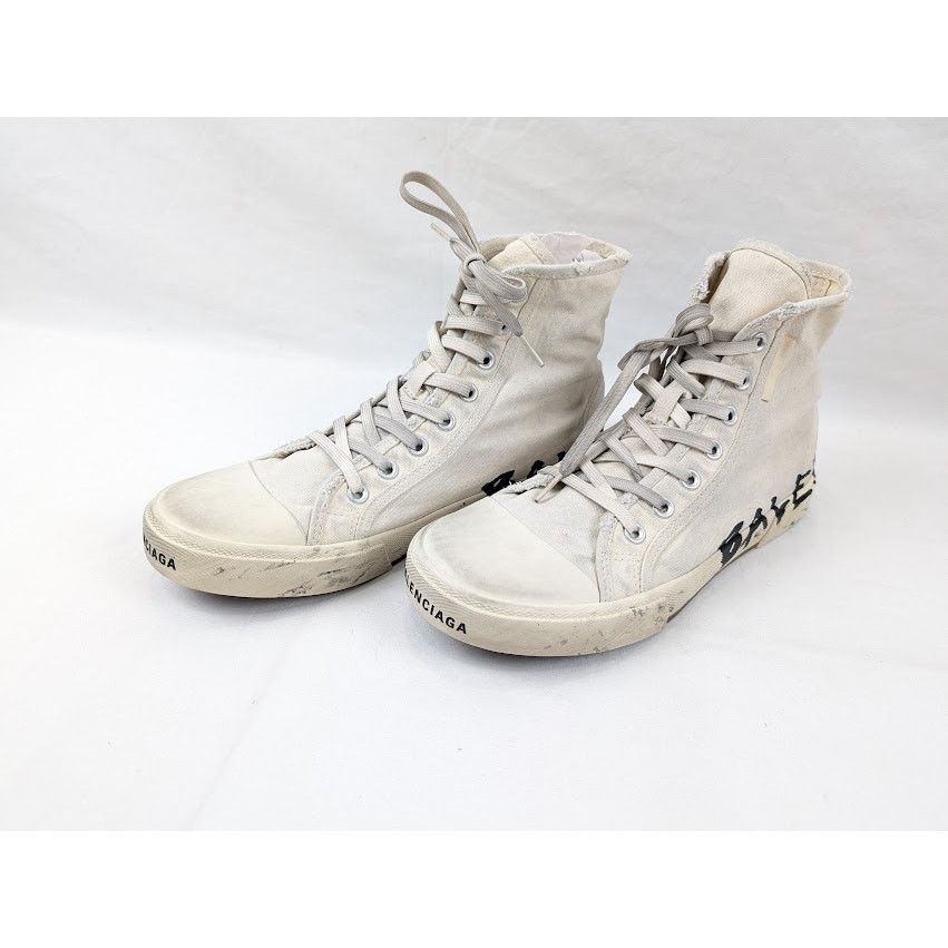 Balenciaga o1rshd1 Paris High-Top Sneakers in Black/White Size US 10 / EU 43 - 17 Thumbnail
