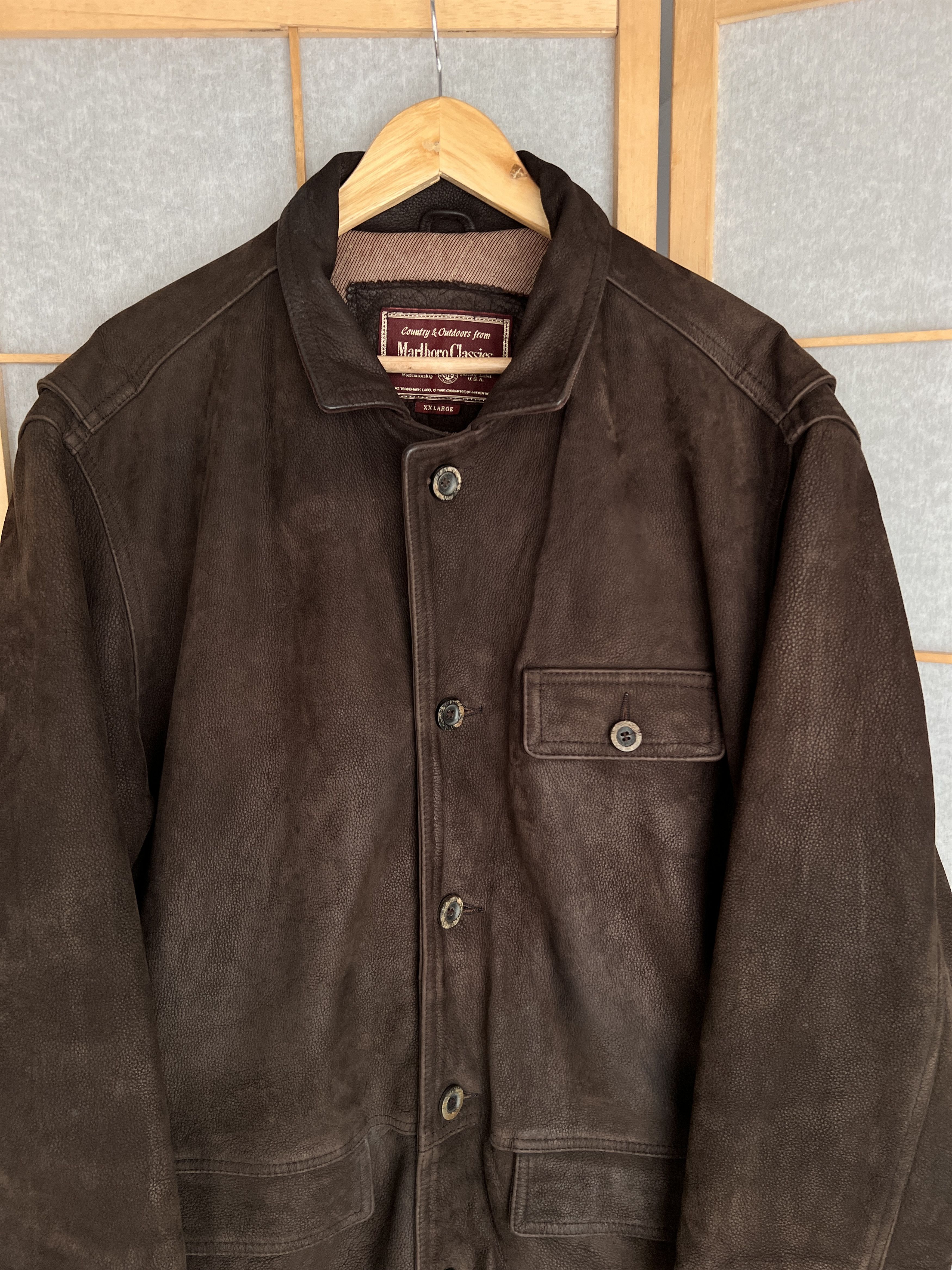 Marlboro Classics Archive! Marlboro Classics vintage 90s leather coat jacket Size US XXL / EU 58 / 5 - 5 Thumbnail
