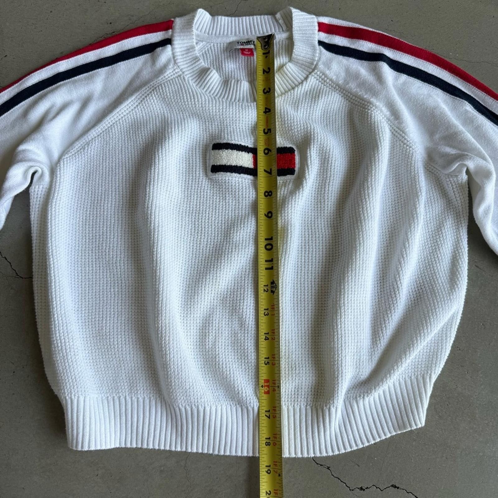 Tommy Hilfiger Tommy Jeans / Flag Patch Cropped Sweater / ivory Size M / US 6-8 / IT 42-44 - 5 Thumbnail