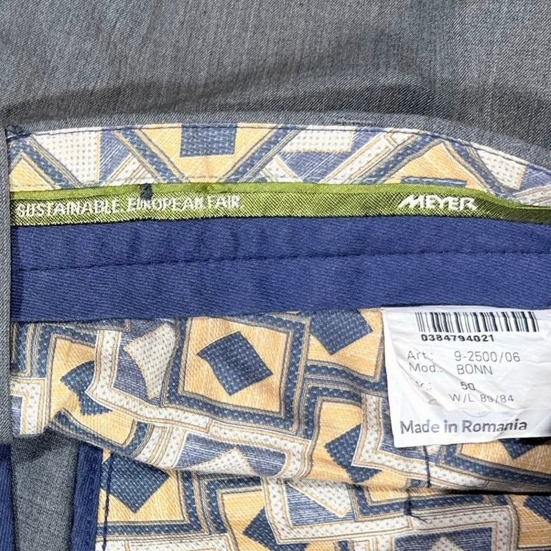 Other Meyer "Bonn" Modern Fit Chinos 34 Gray Luxury Trouser Size US 34 / EU 50 - 5 Thumbnail
