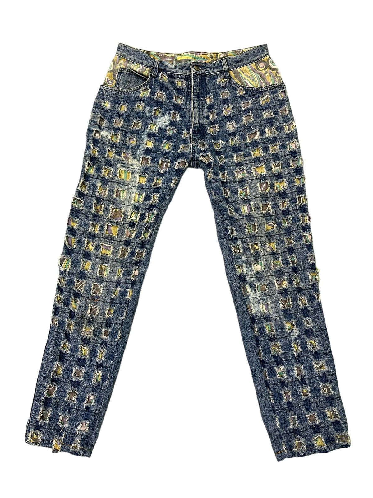 Full Distress Jeans Vtg Unknown Brand Tapered 7🟦8