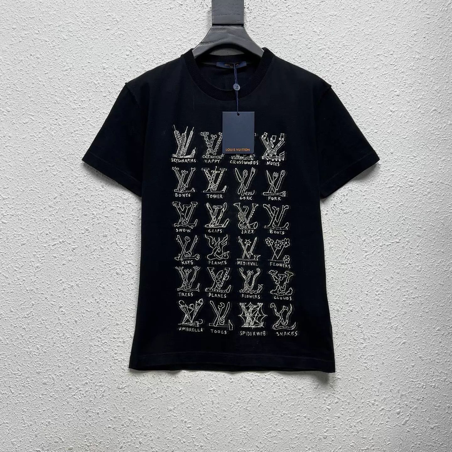 Louis Vuitton LV Black Gesture Graffiti Logo Short Sleeve T-Shirt Size XS / US 0-2 / IT 36-38 - 1 Thumbnail