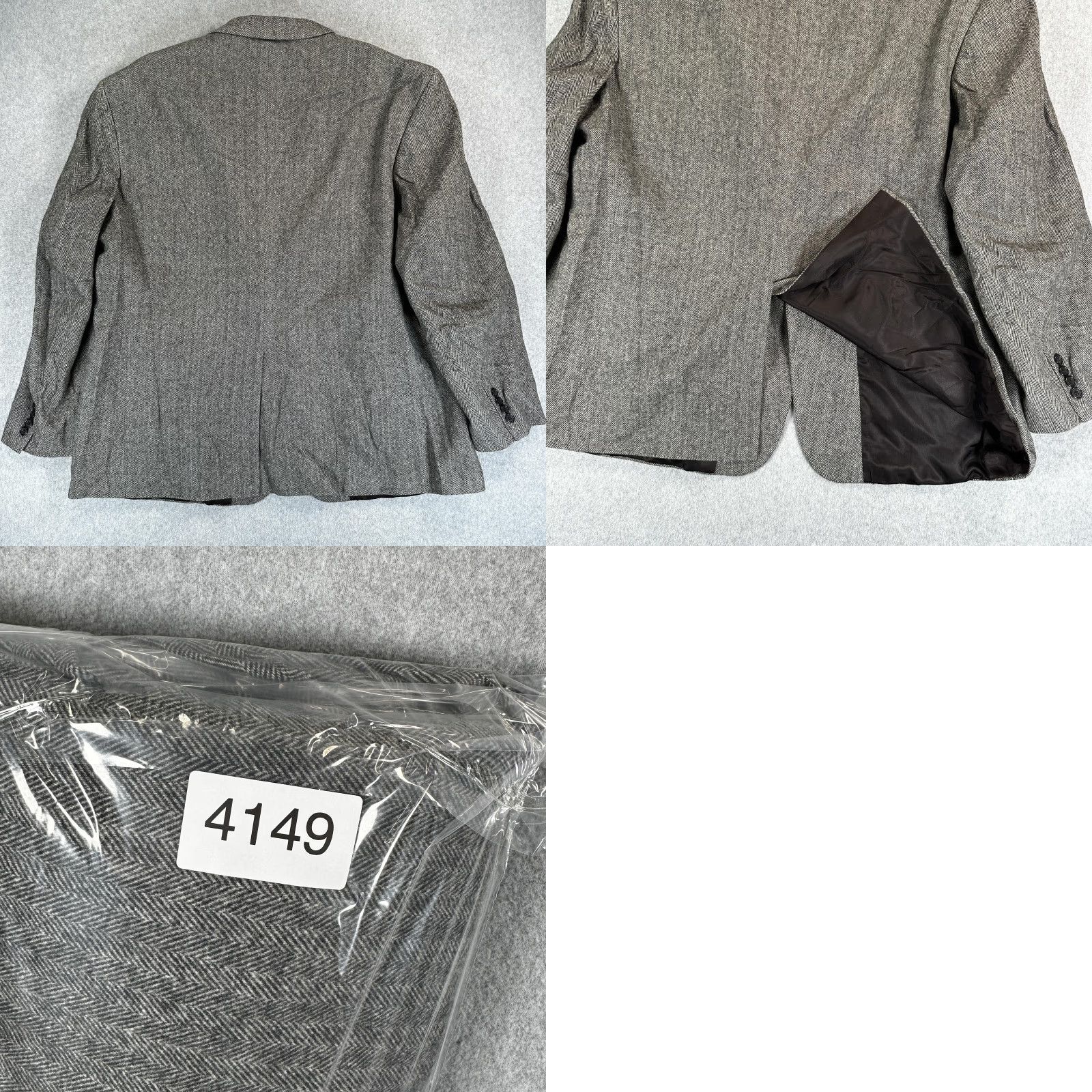 Geoffrey Beene Geoffrey Beene Sport Coat - Men's Gray Herringbone Tweed Wool Two-Button Single-Breasted Jacket 52 Regular Size US L / EU 52-54 / 3 - 9 Thumbnail