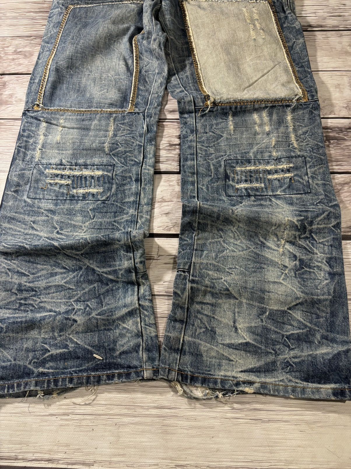 Hysteric Glamour × Japanese Brand 💥 HYSTERIC GLAMOUR BALENCIAGA STYLE PATCHWORK JAPANESE JEANS Size US 32 / EU 48 - 3 Thumbnail