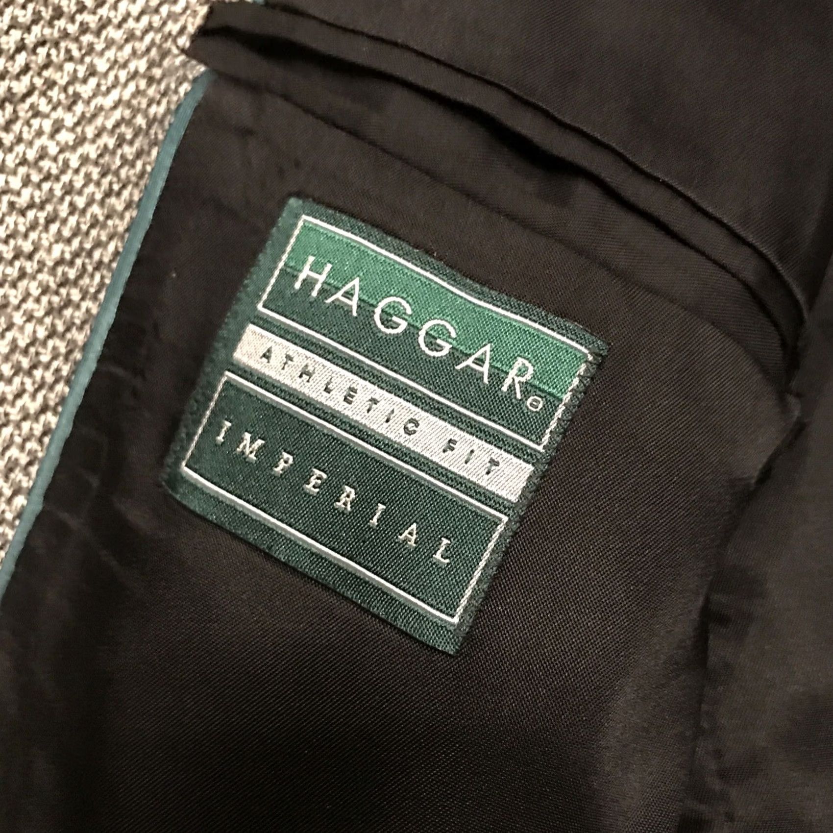 Haggar Haggar Blazer Shirt Sports Men 44 Gray Wool Tweed 100% Wool Single-Breasted Two-Button Notch Lapel Jacket VINTAGE Size 44R - 4 Thumbnail