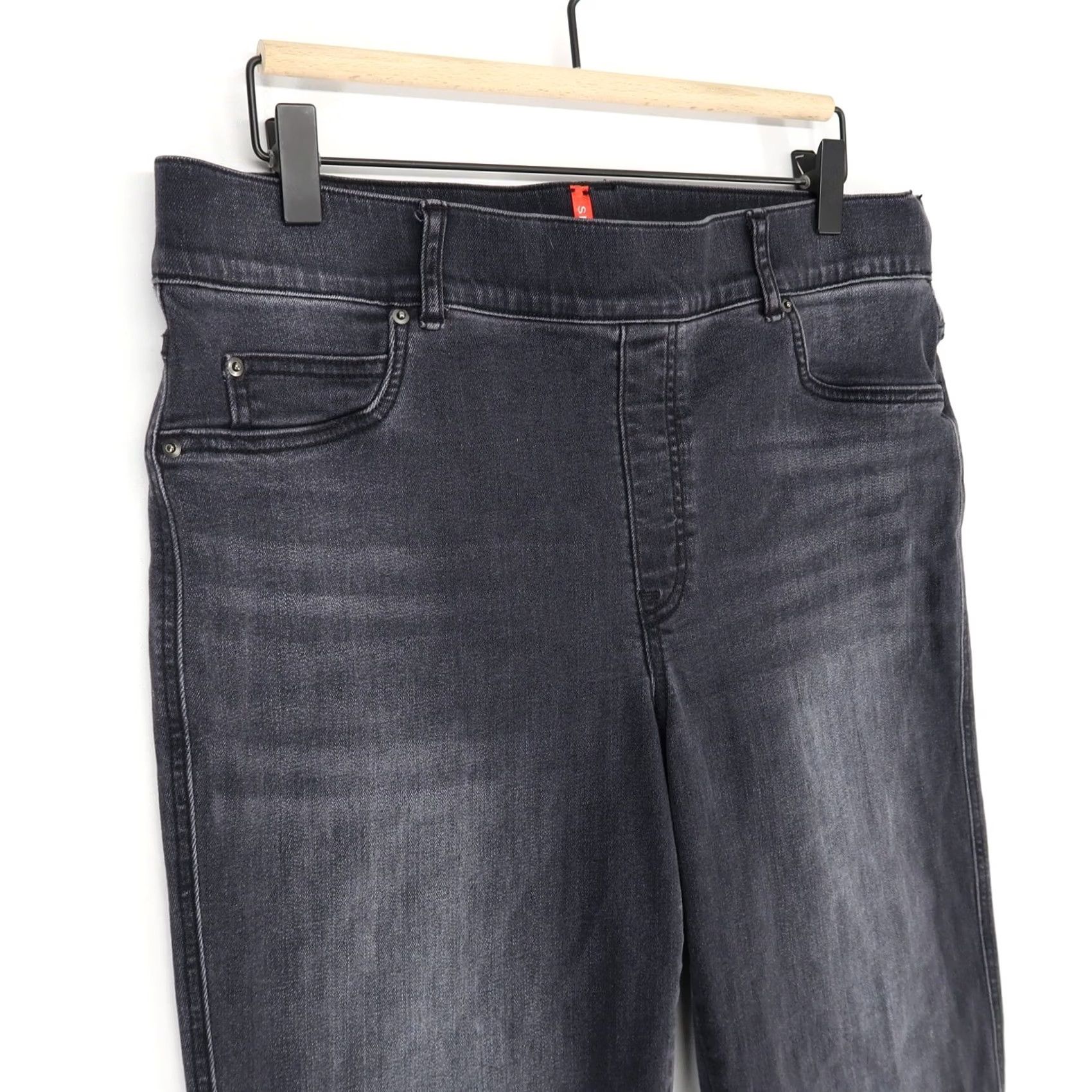 Spanx Spanx Ankle Straight Jeans Womens XL Washed Black Stretch Denim Pull On High Rise Shaping Size 40" / US 18 - 2 Thumbnail