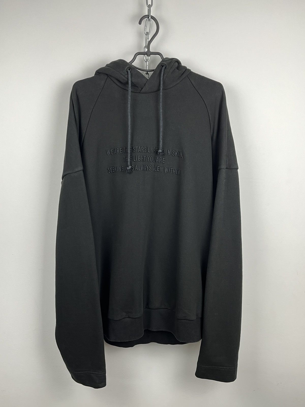 Juun.J Juun.J Black Embroidered Lapped Hoodie Streetwear Men’s M Size US M / EU 48-50 / 2 - 1 Thumbnail