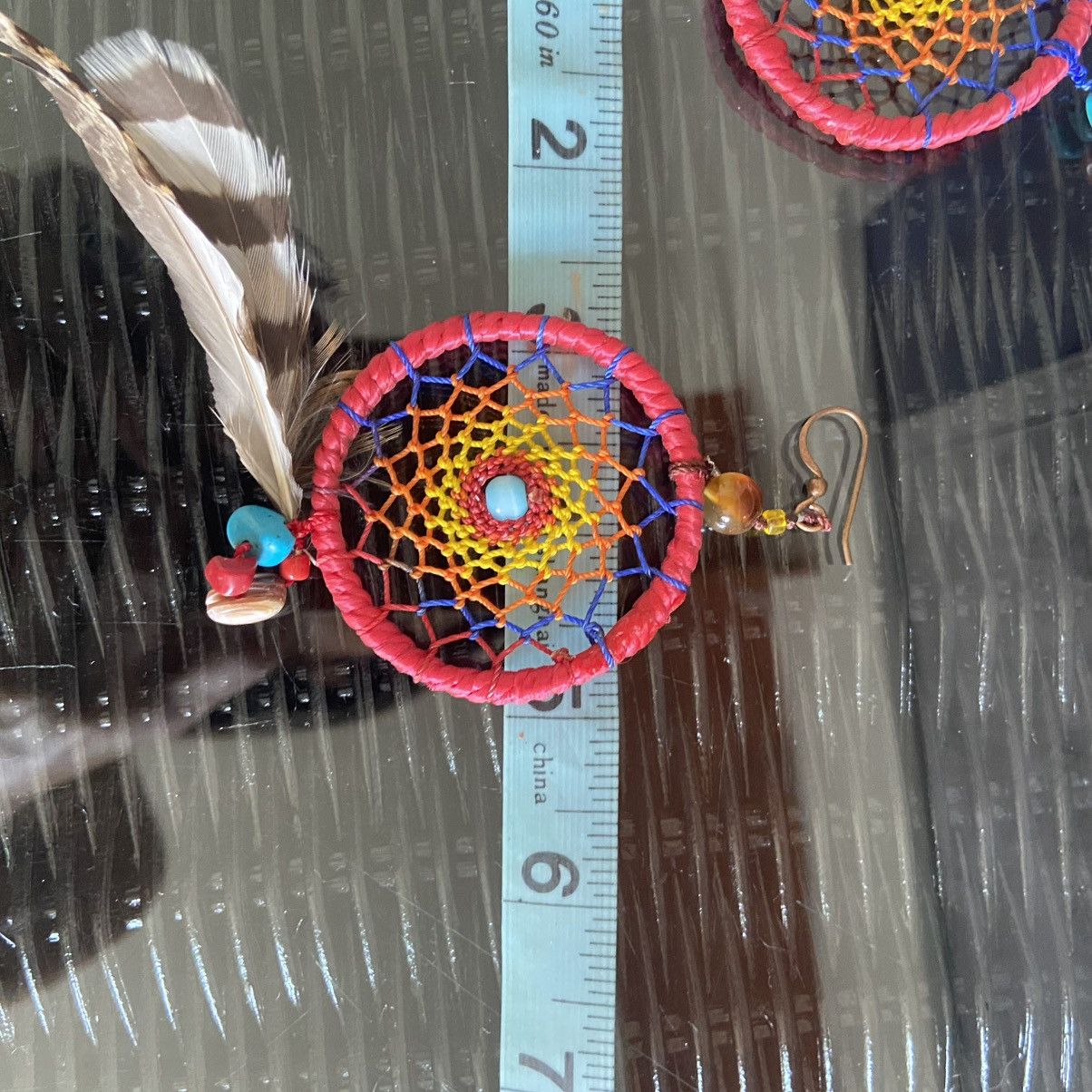 Other Large Bohemian Dreamcatcher Feather Statement Earrings Size ONE SIZE - 5 Thumbnail