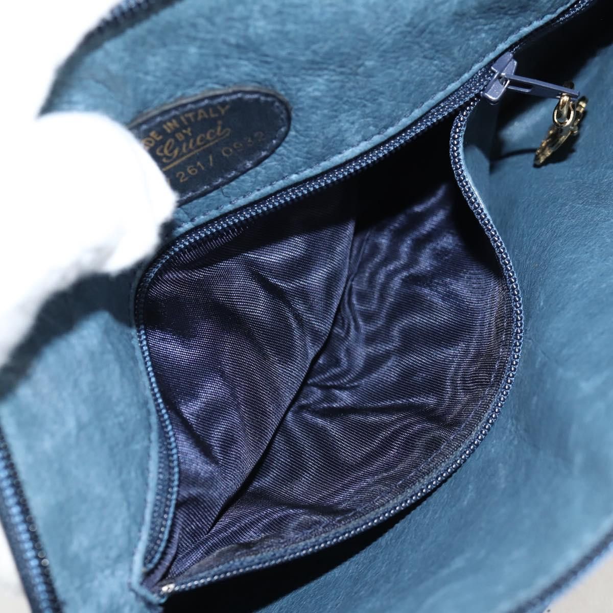 Gucci GUCCI Micro GG Canvas Shoulder Bag Suede Navy Gold 001 261 Size ONE SIZE - 22 Thumbnail