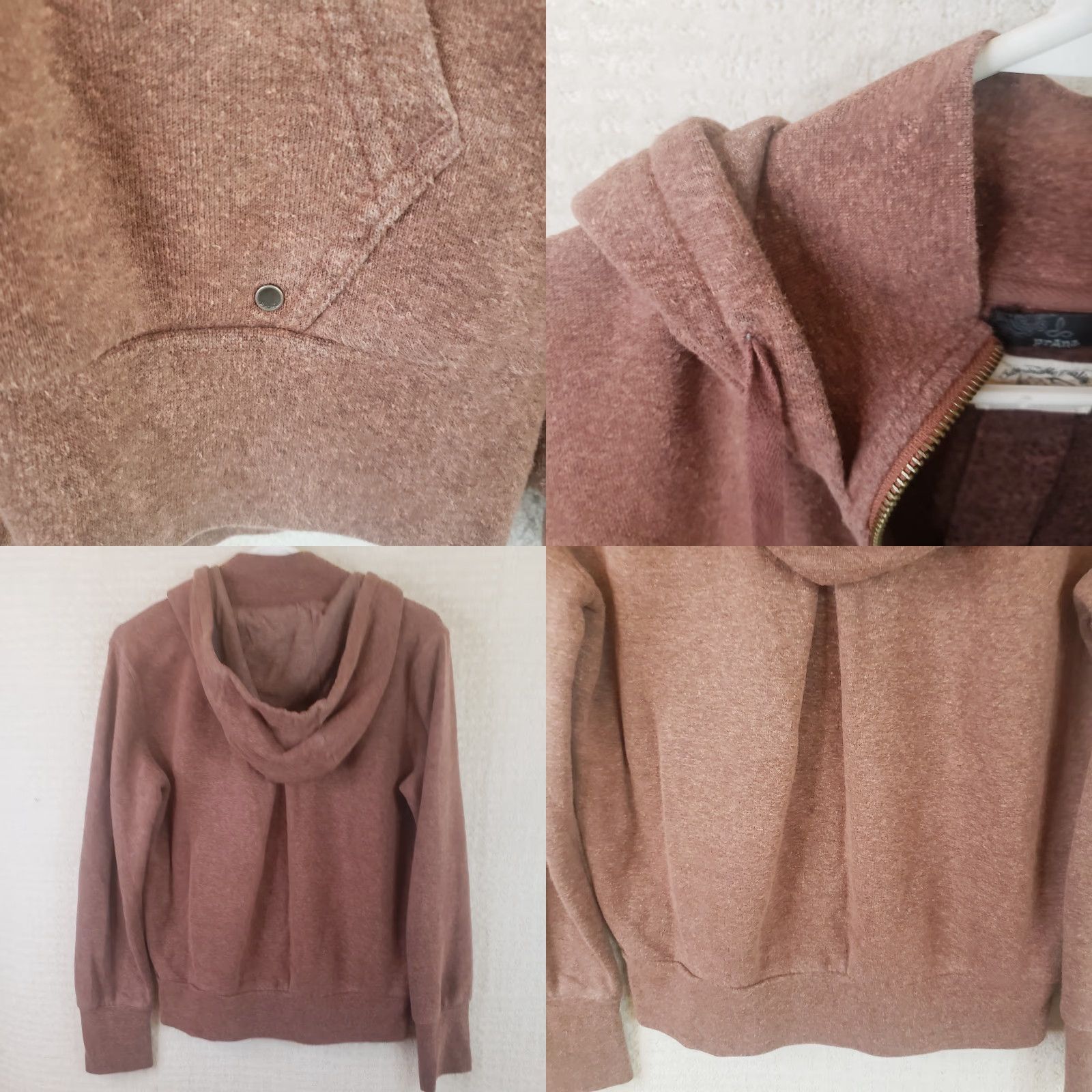 Prana prAna Women's Full Zip Hoodie Pink S Pockets Hooded Drawstring Lightweight Breathable Hiking Yoga Activewear Logo Yellow? Size S / US 4 / IT 40 - 8 Thumbnail
