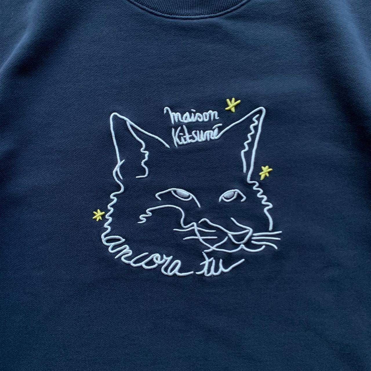 Maison Kitsune Maison Kitsune Ancora Tu Fox Embroided Dark Blue Sweatshirt Size US L / EU 52-54 / 3 - 2 Thumbnail